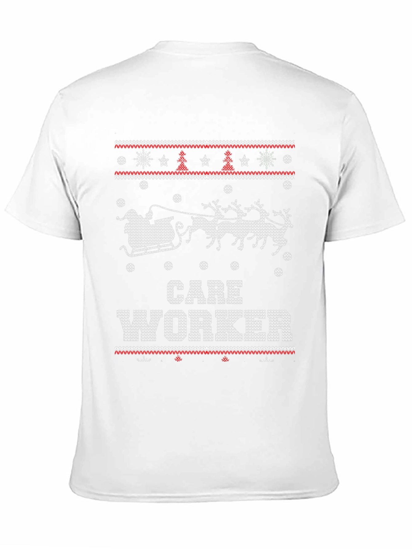 Care Worker Christmas Sweater Pattern T-Shirt