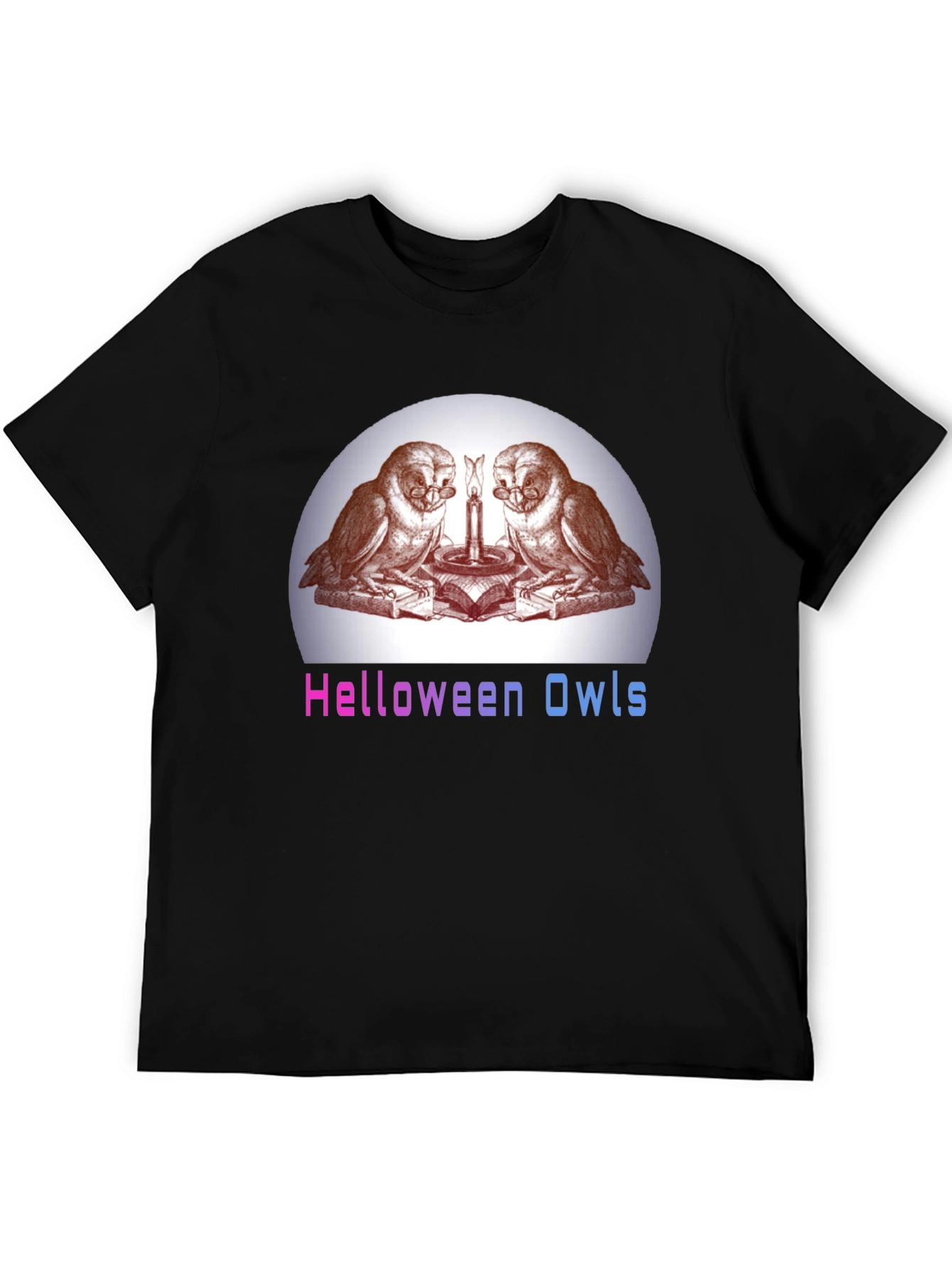 Helloween Owls Graphic T-Shirt - Unique Spooky Design
