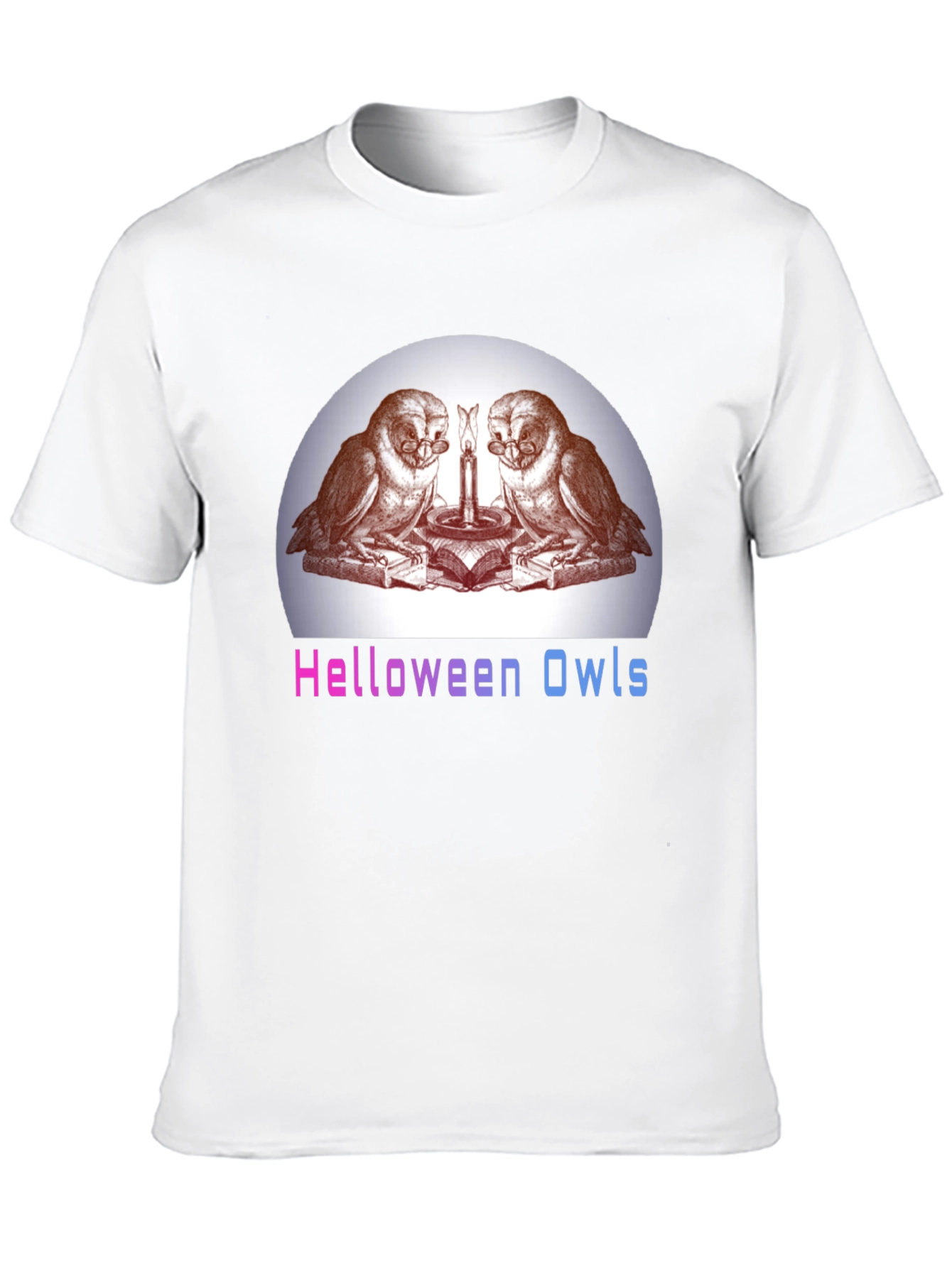 Helloween Owls Graphic T-Shirt - Unique Spooky Design