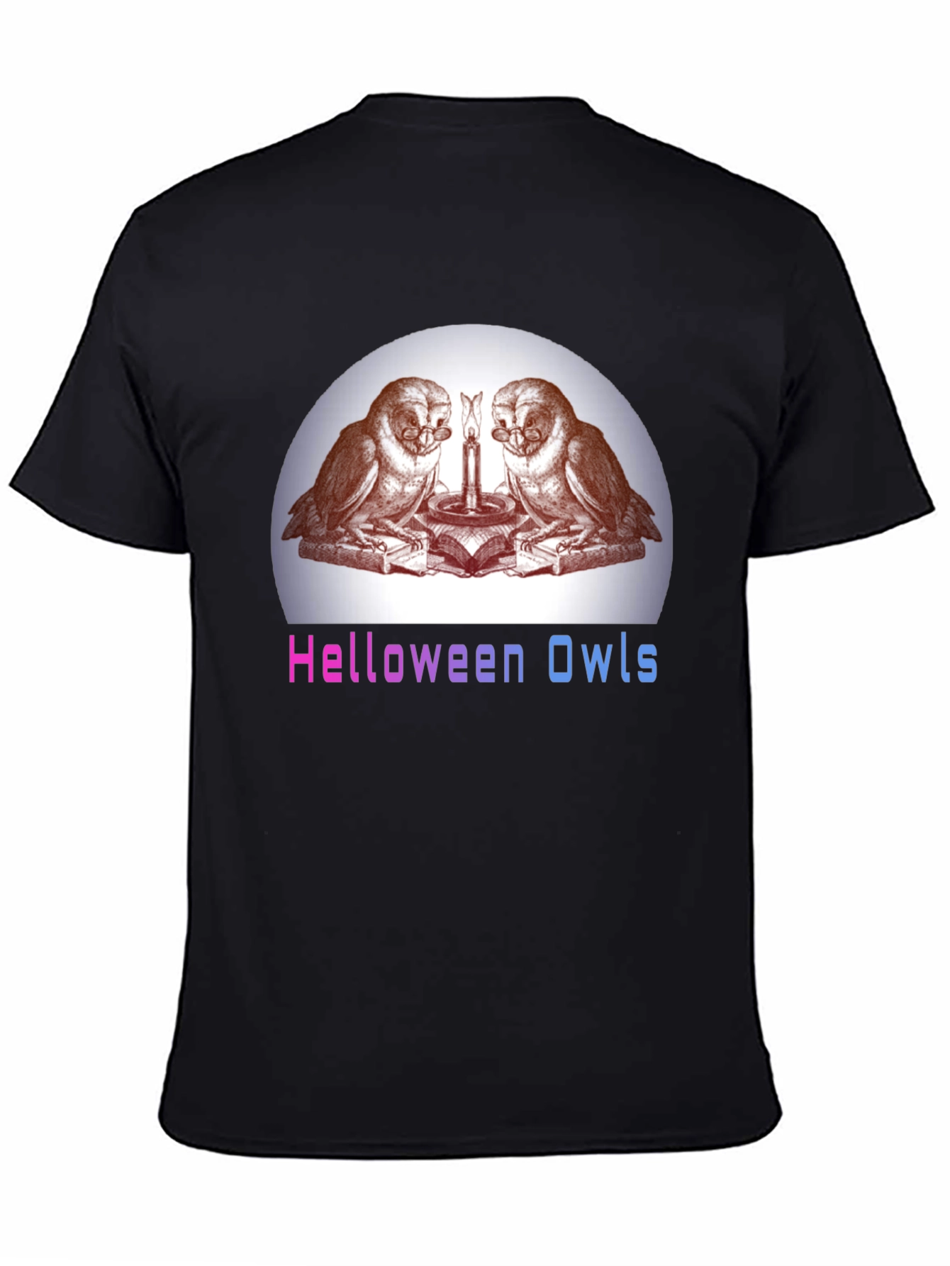 Helloween Owls Graphic T-Shirt - Unique Spooky Design