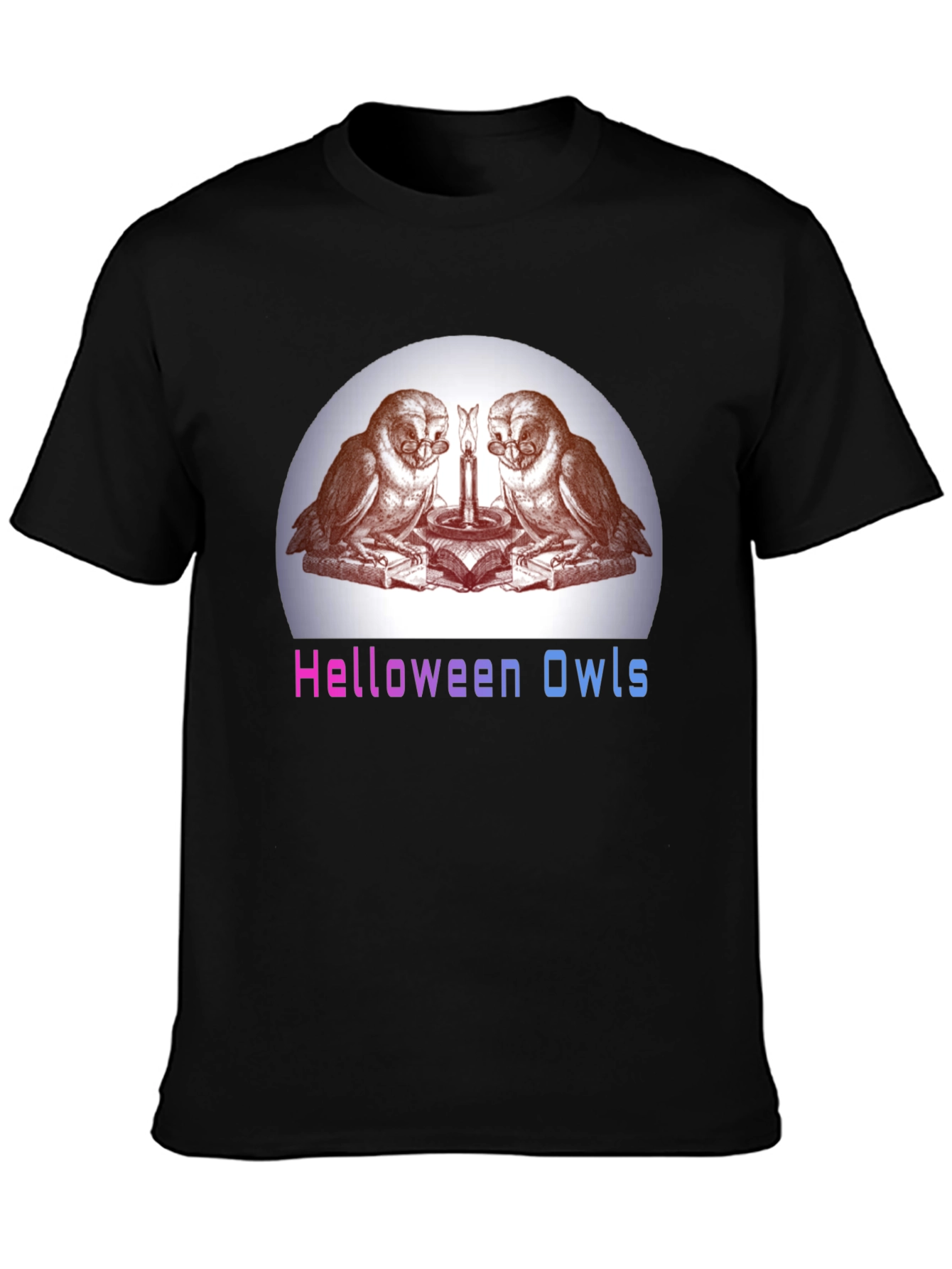 Helloween Owls Graphic T-Shirt - Unique Spooky Design