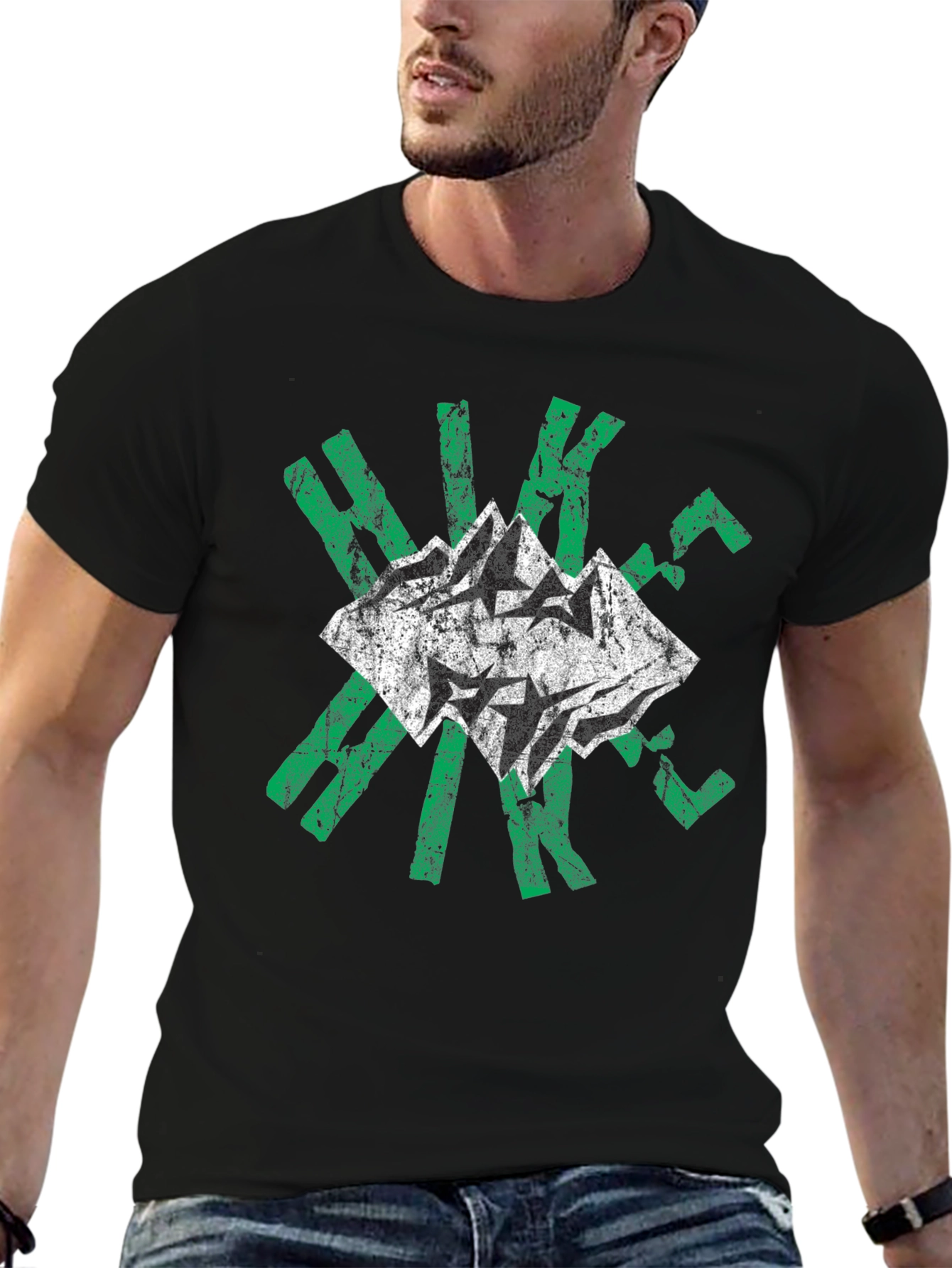 Distressed Mountain Hike Graphic Tee