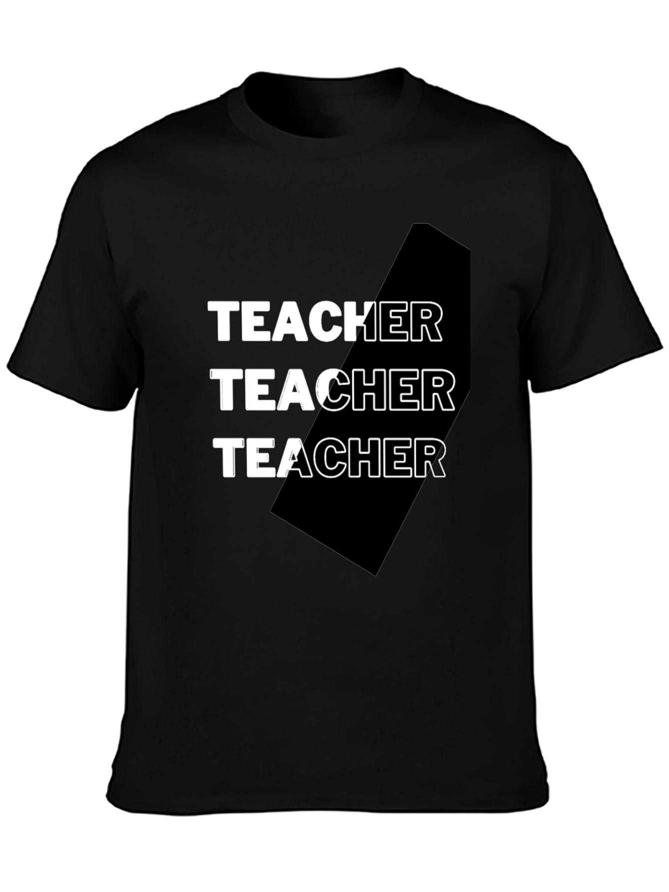 Teacher Graphic Tee - Black Cotton Blend T-Shirt
