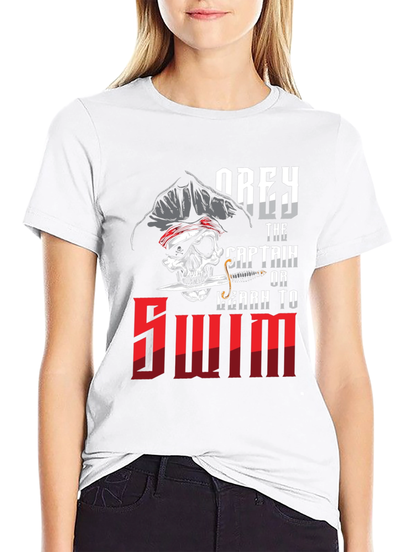 Obey Captain Pirate Skull Graphic T-Shirt