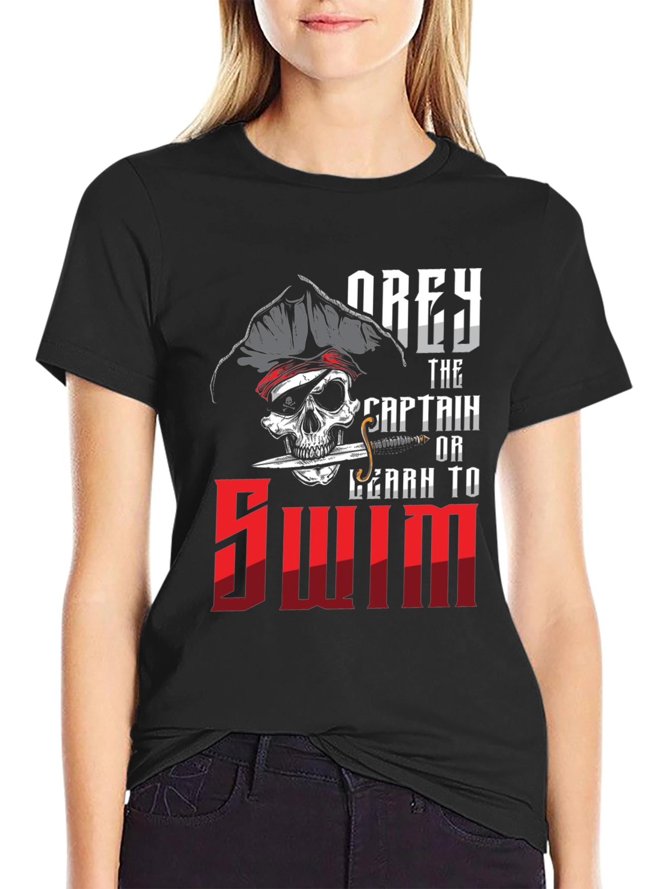Obey Captain Pirate Skull Graphic T-Shirt