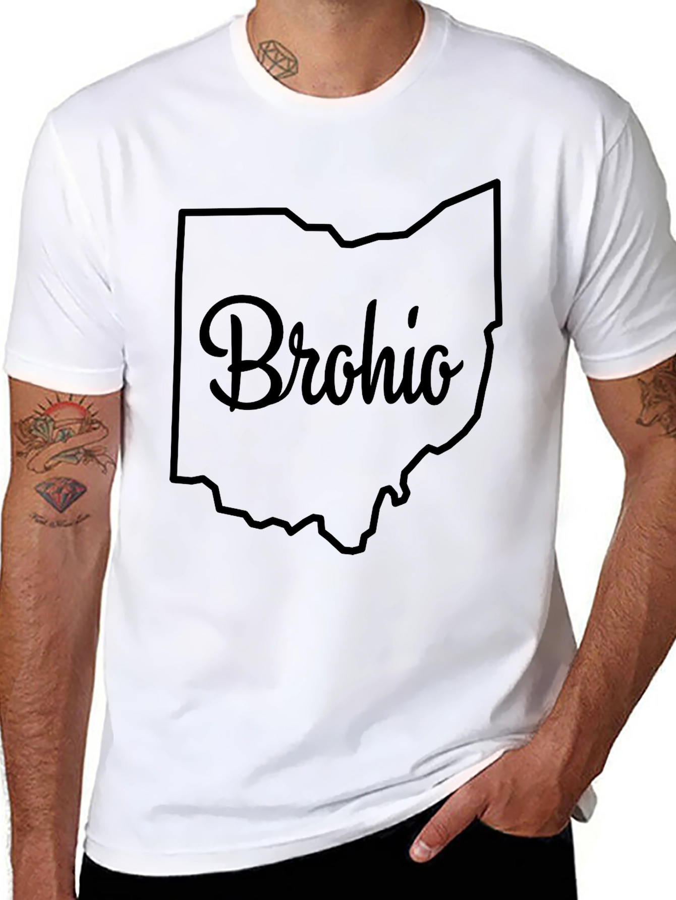Brohio Ohio State Outline Black T-Shirt
