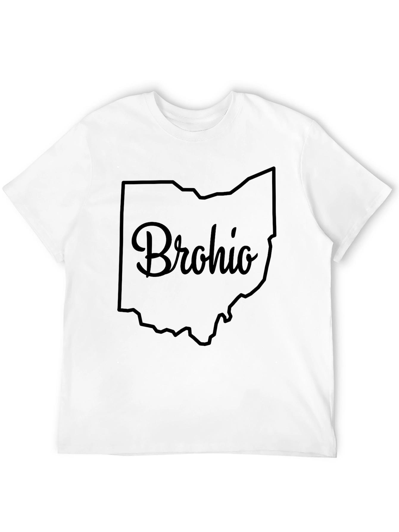 Brohio Ohio State Outline Black T-Shirt