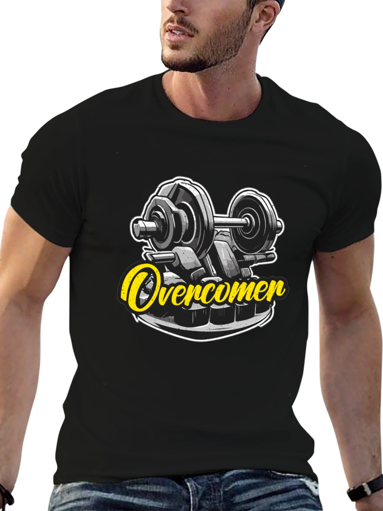Overcomer Gym T-Shirt - Black Graphic Tee