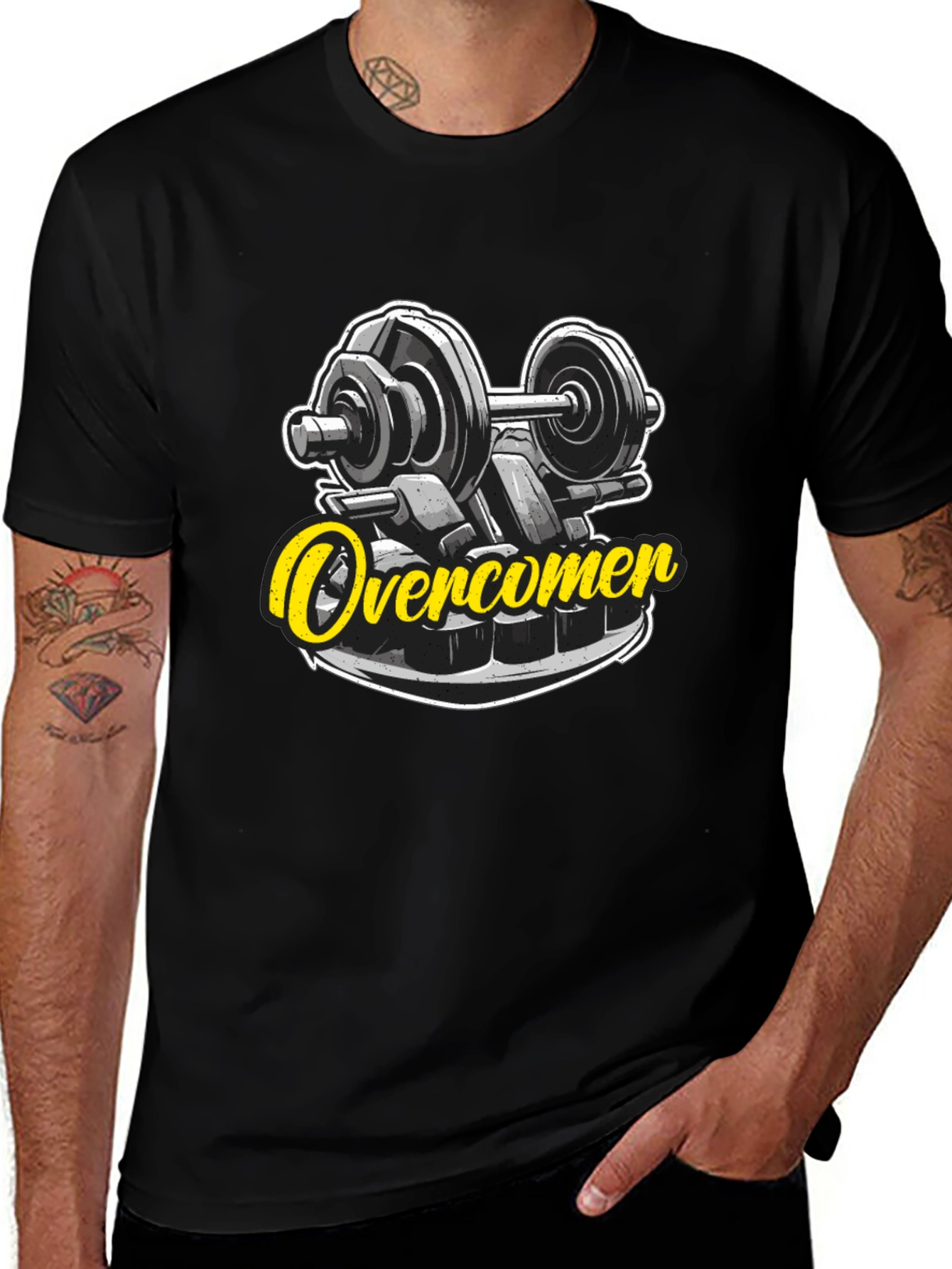 Overcomer Gym T-Shirt - Black Graphic Tee