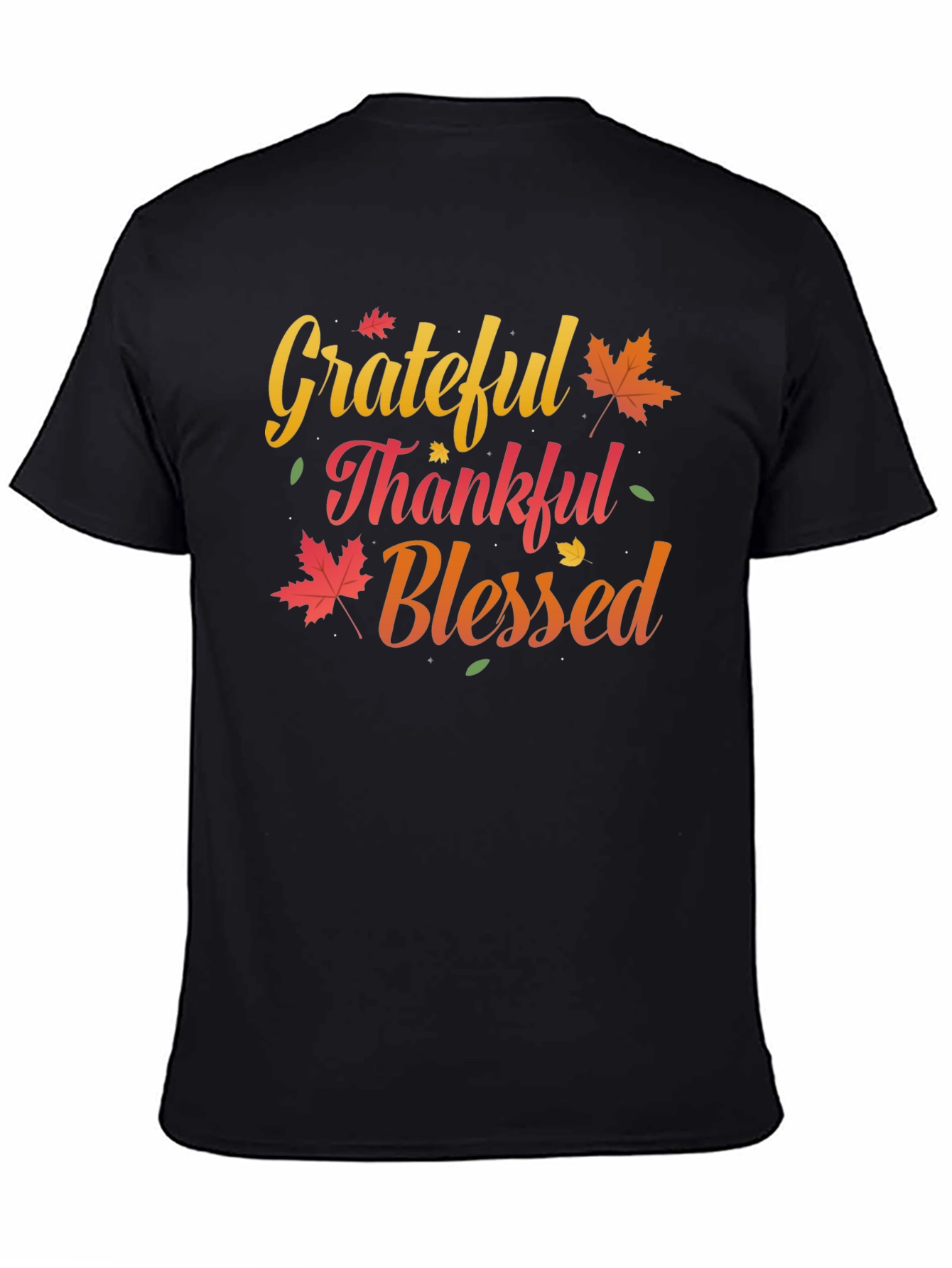 Grateful Thankful Blessed T-Shirt Fall Thanksgiving Tee