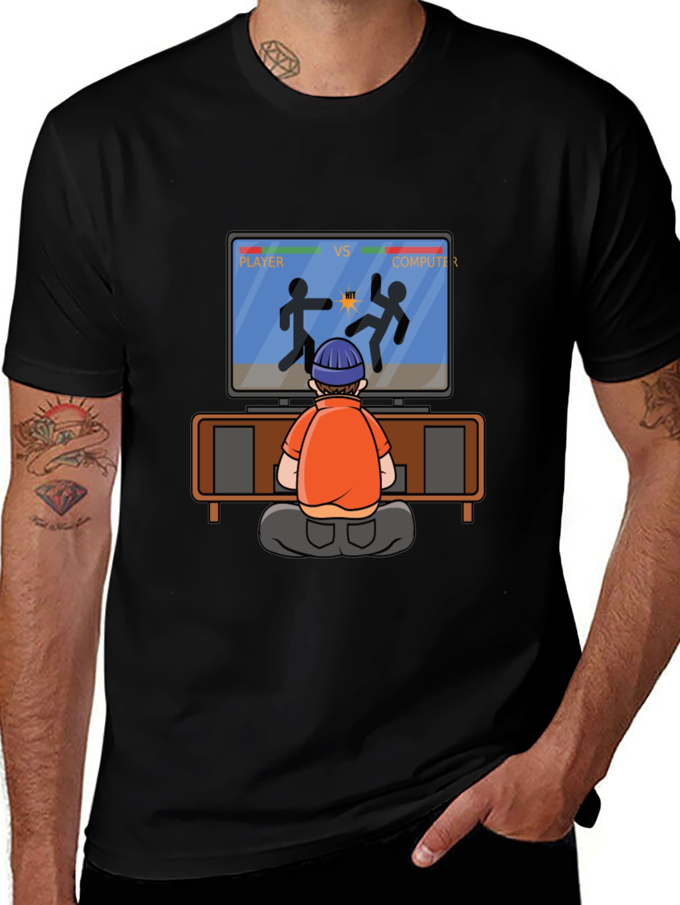 Gamer vs Computer Black T-Shirt