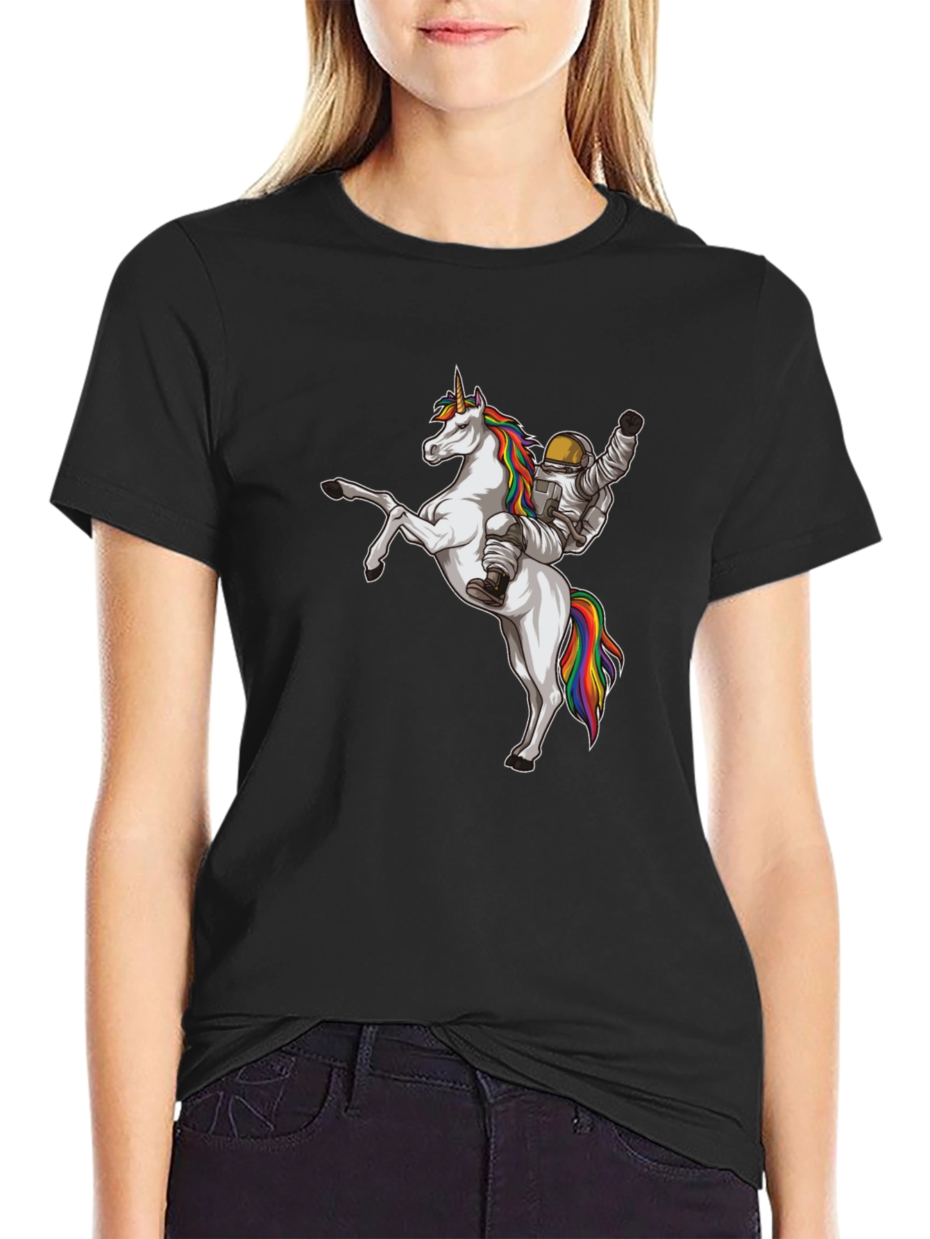 Astronaut Riding Unicorn Graphic Tee