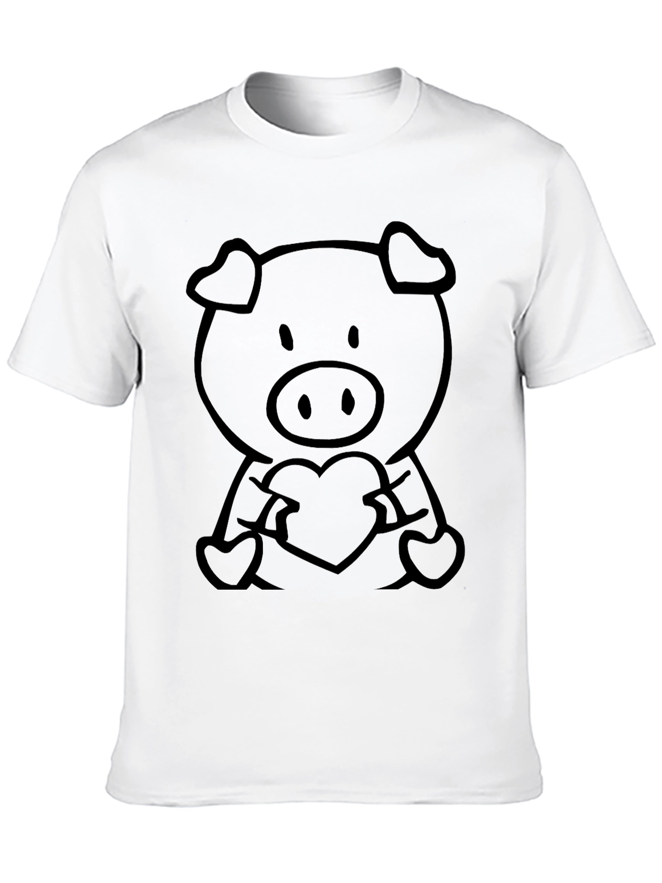 Cute Pig Heart T-Shirt - Soft Cotton Blend