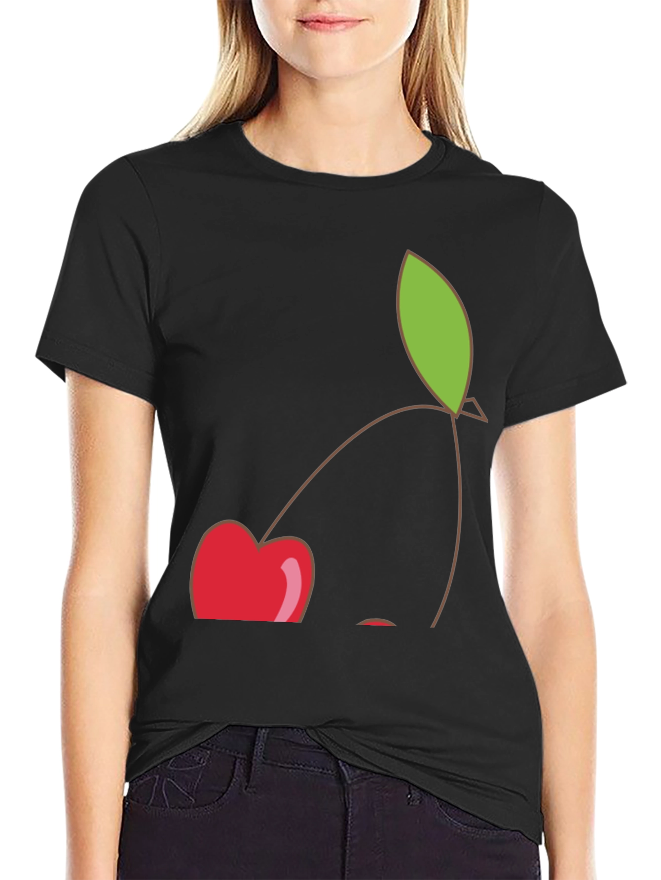 Cherry Graphic Black T-Shirt - Casual Style
