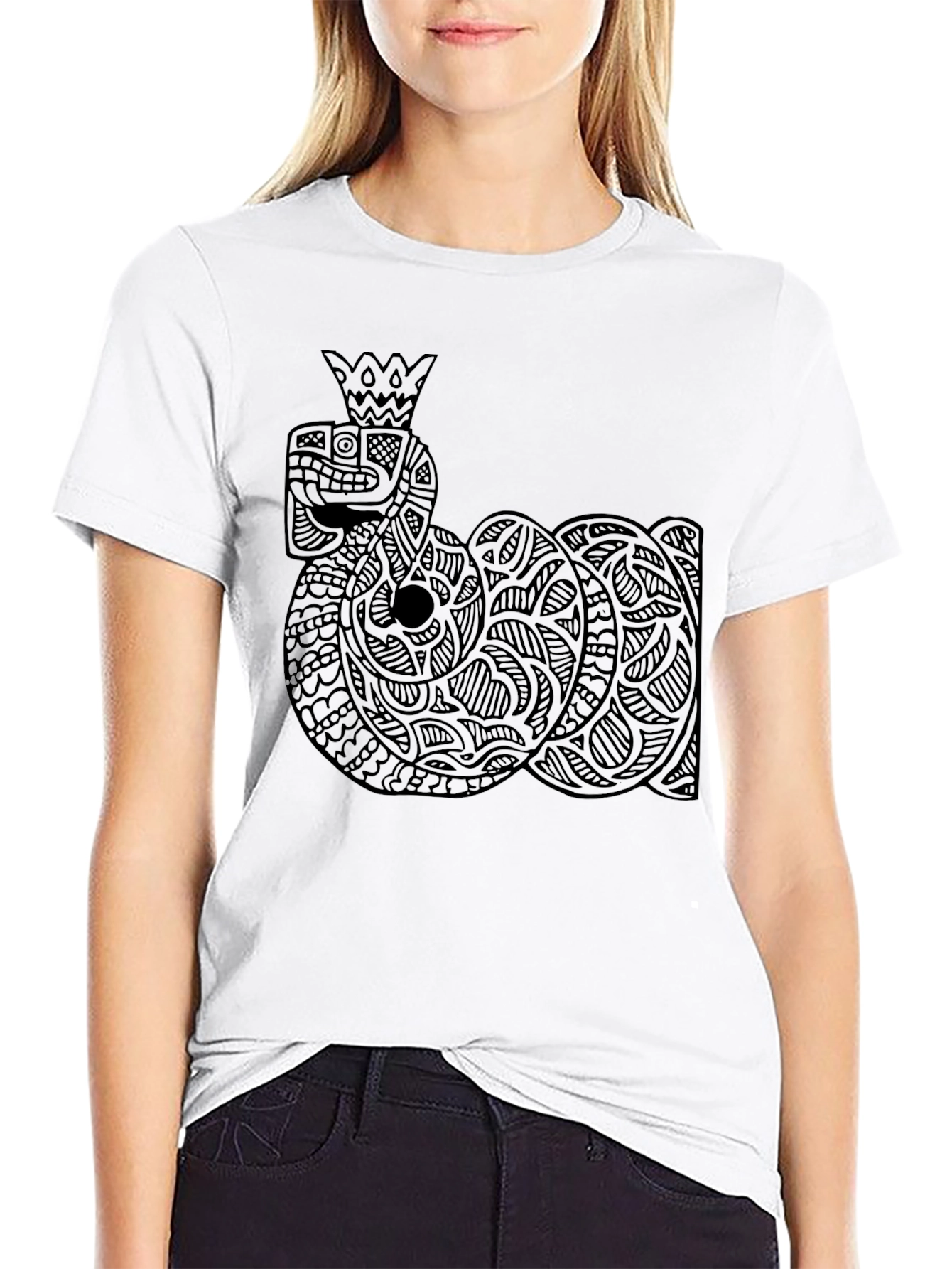 Aztec Snake King Black Graphic Tee
