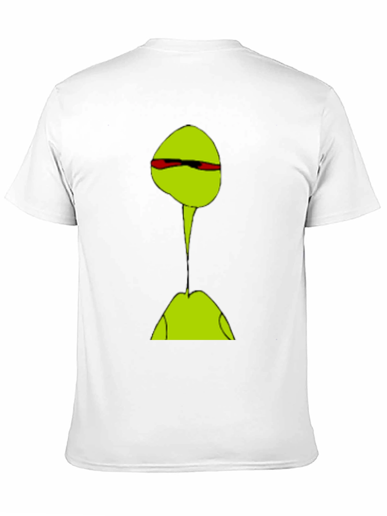 Abstract Green Character T-Shirt - Casual Black Tee