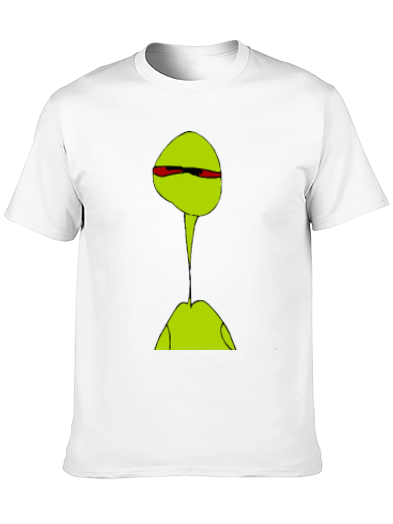 Abstract Green Character T-Shirt - Casual Black Tee