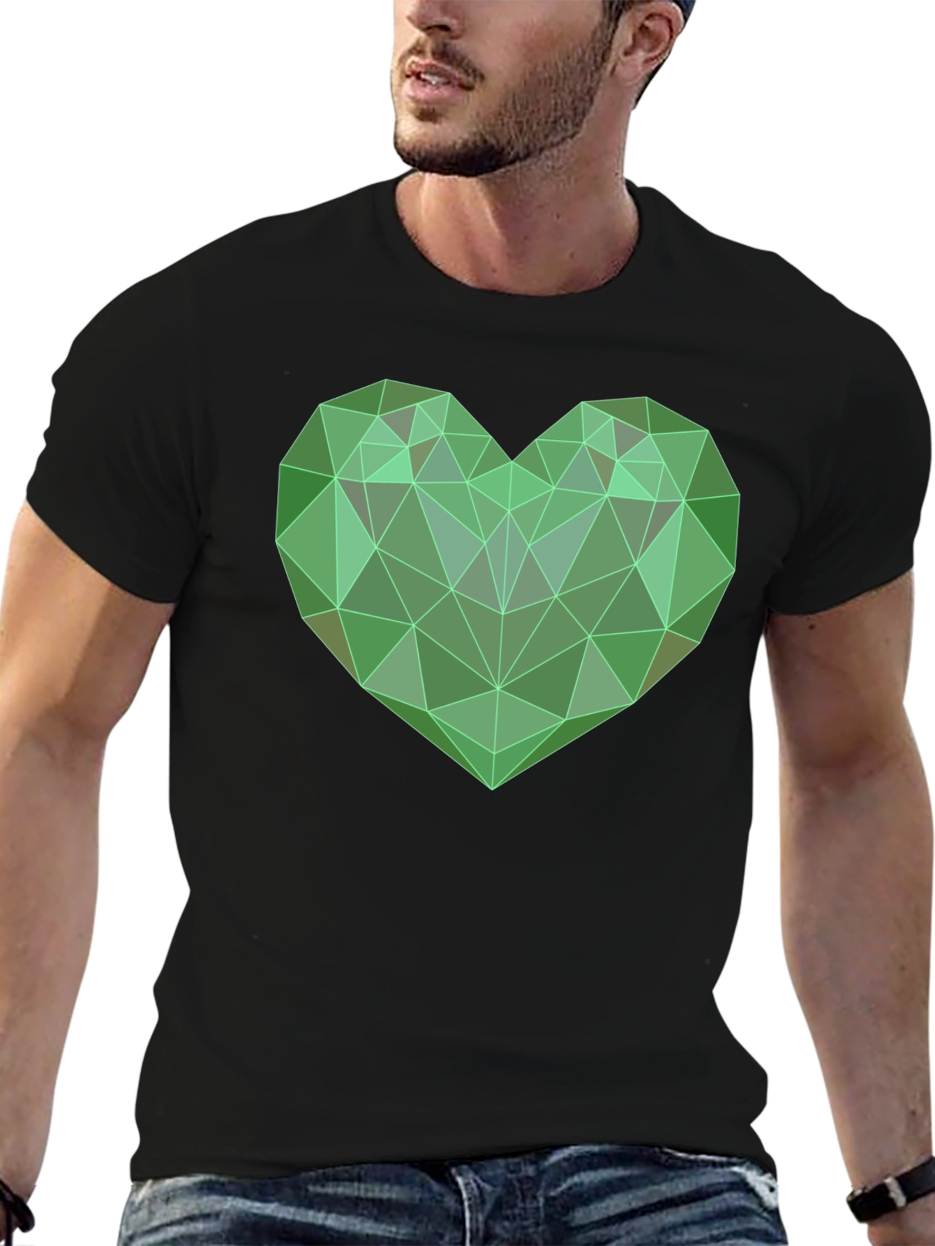 Geometric Heart T-Shirt - Modern Design