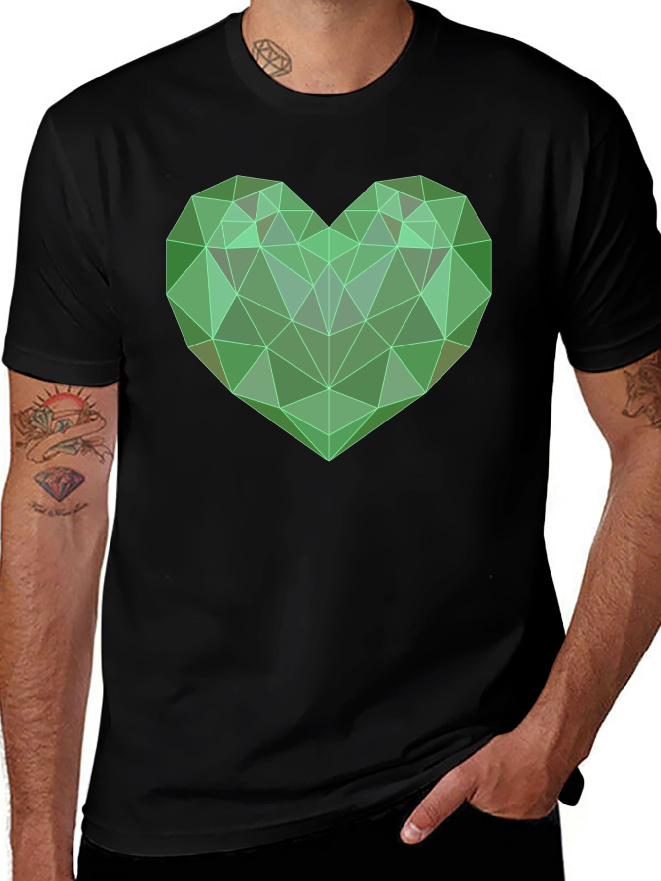 Geometric Heart T-Shirt - Modern Design