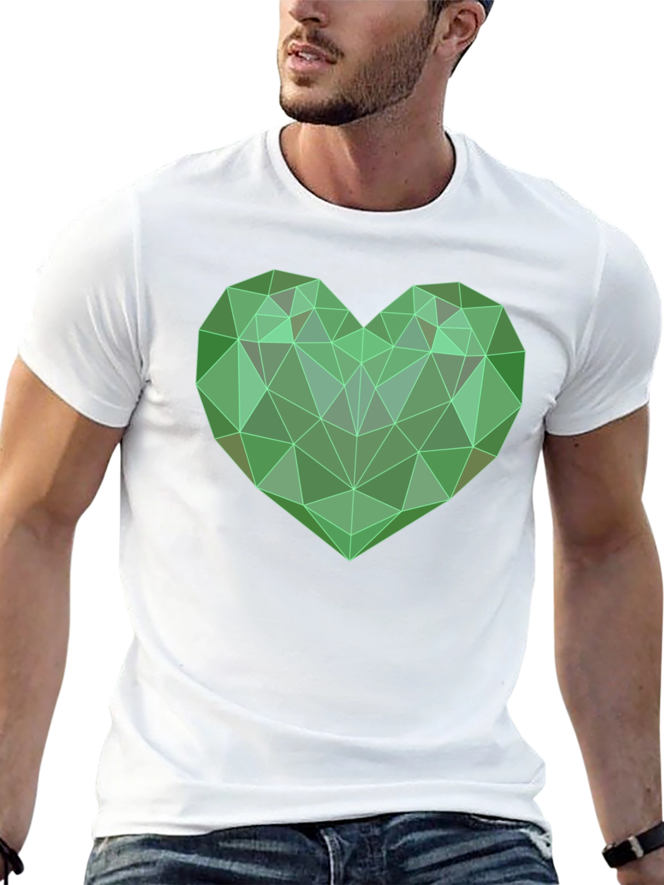 Geometric Heart T-Shirt - Modern Design
