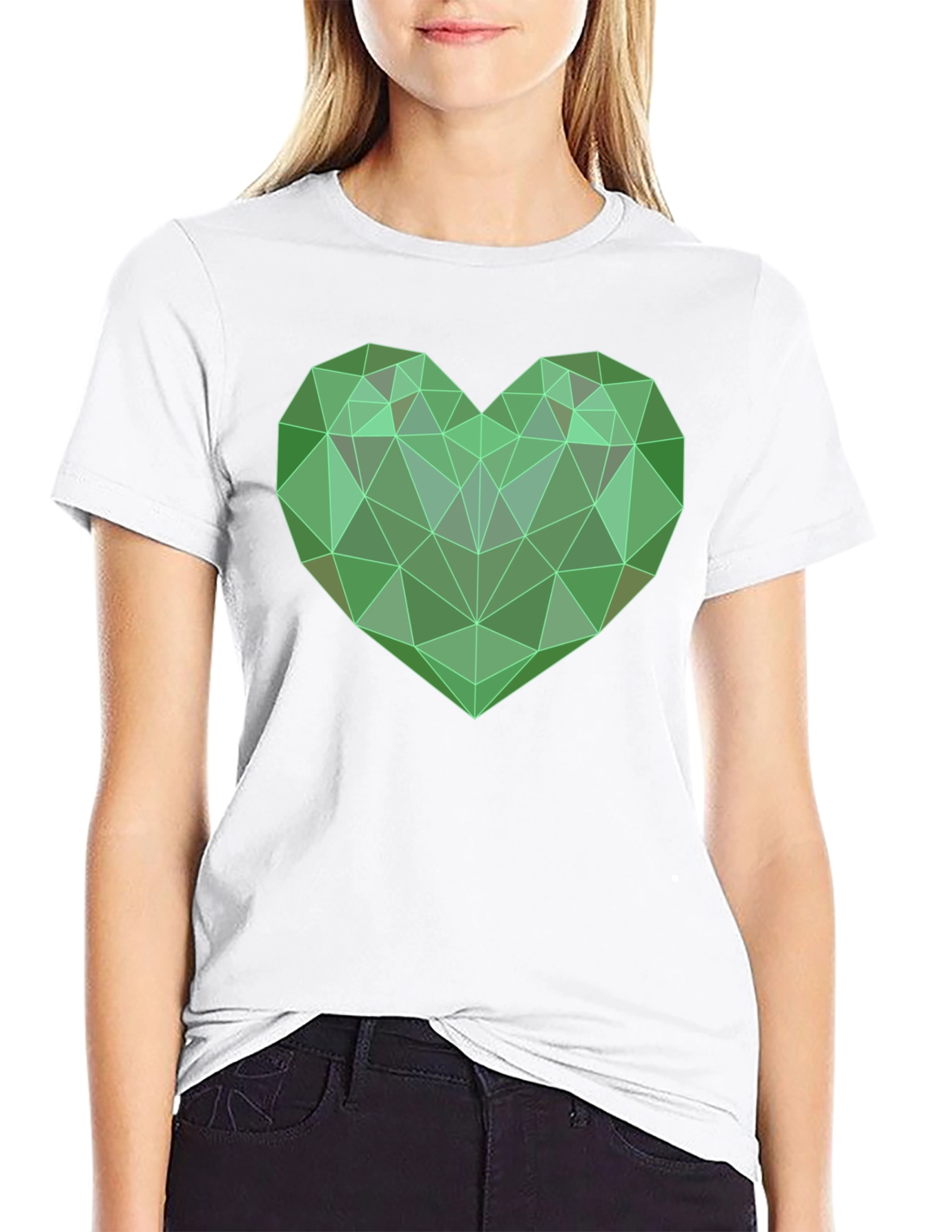 Geometric Heart T-Shirt - Modern Design
