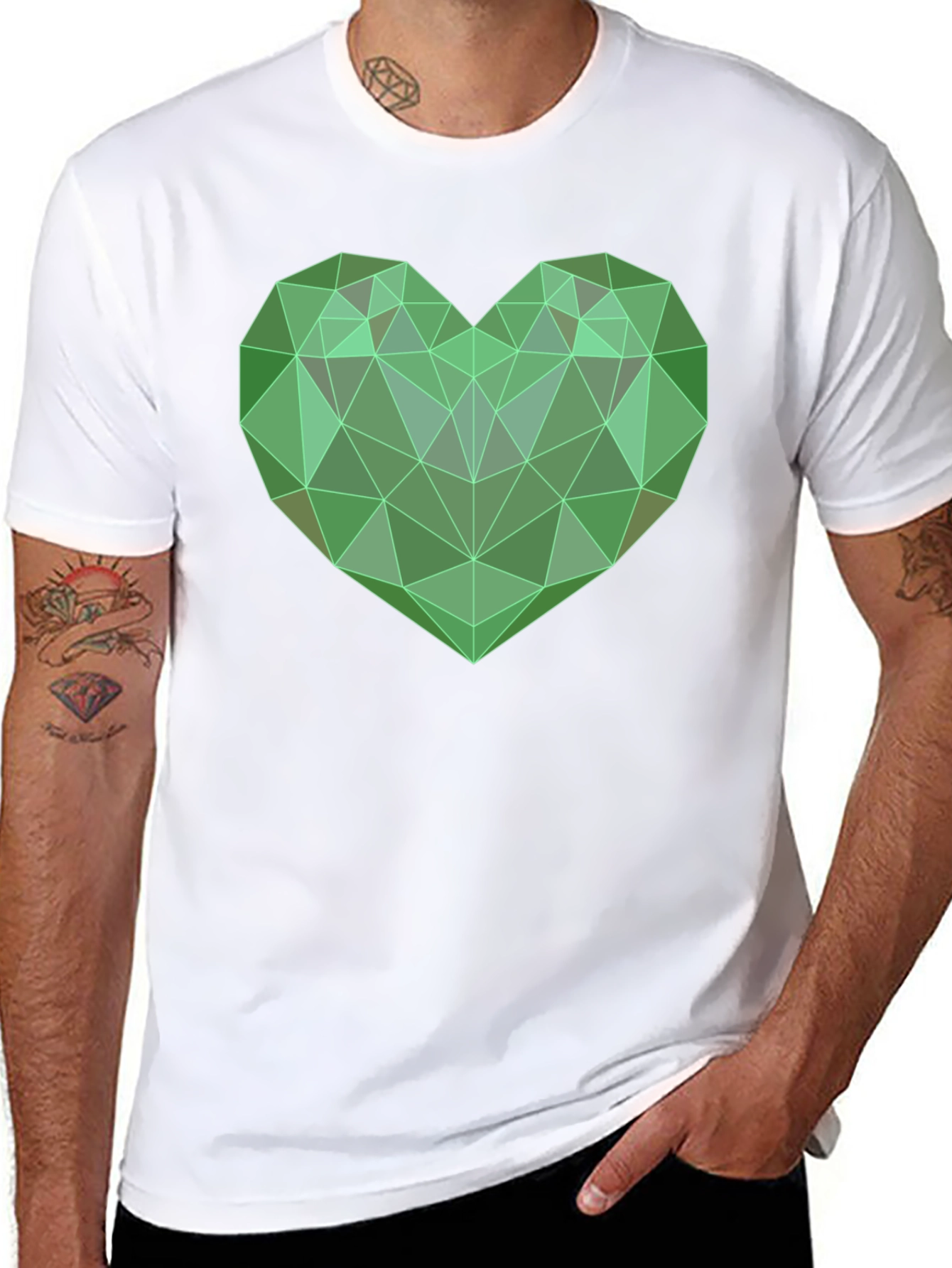 Geometric Heart T-Shirt - Modern Design
