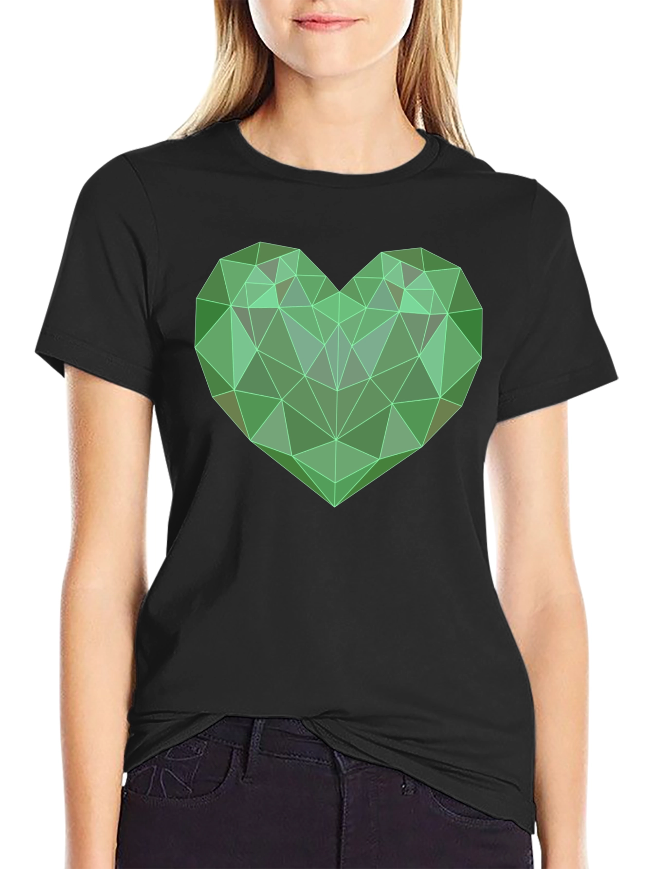 Geometric Heart T-Shirt - Modern Design