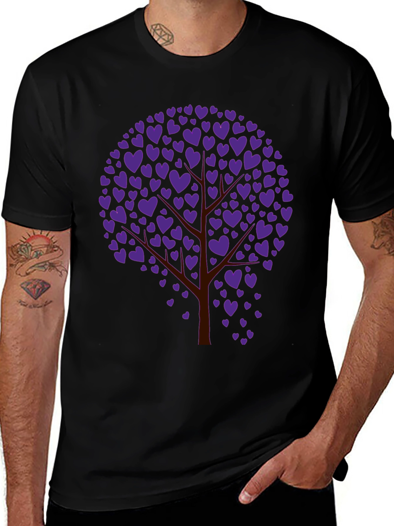 Heart Tree Graphic Tee - Black