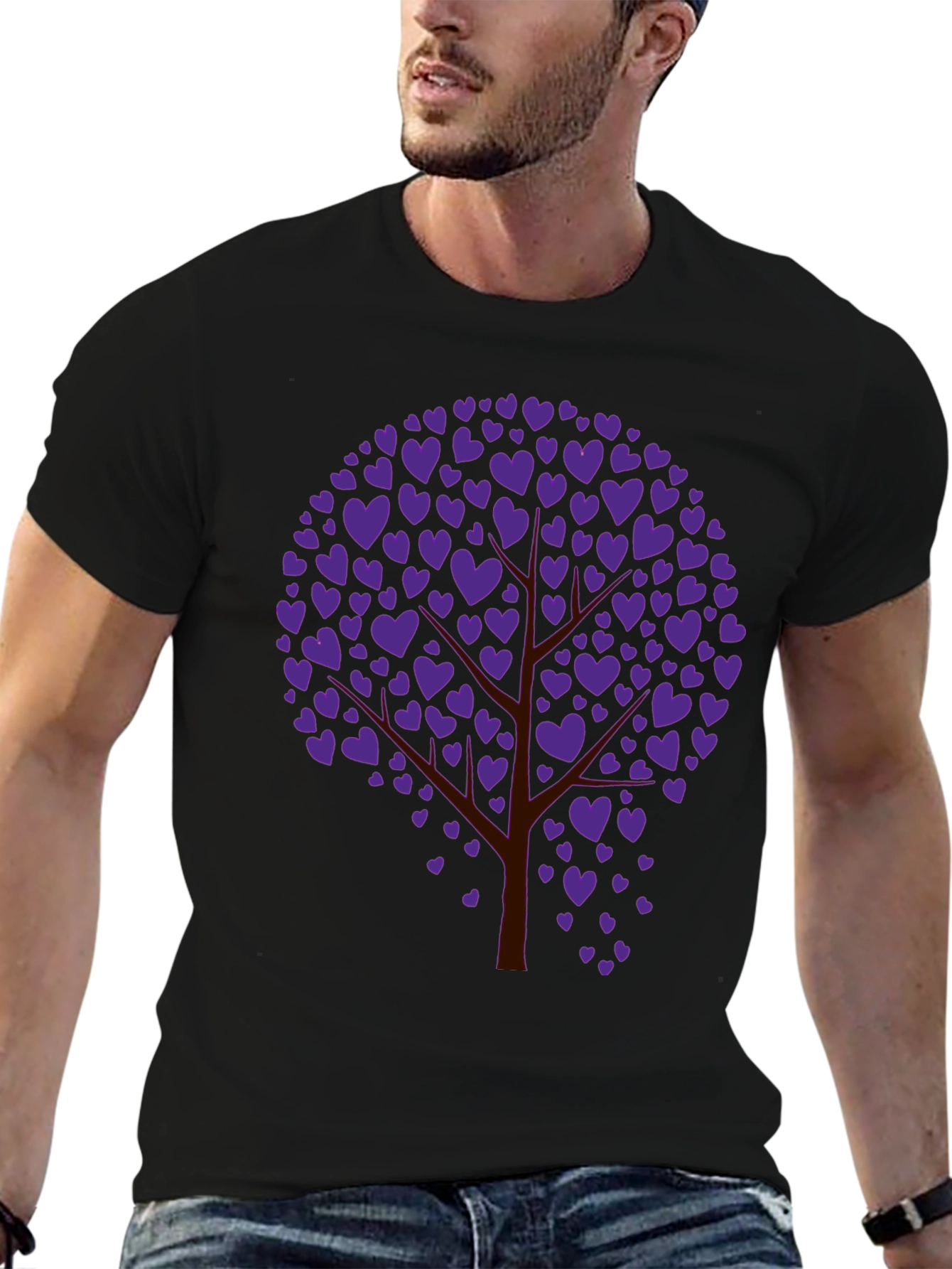 Heart Tree Graphic Tee - Black