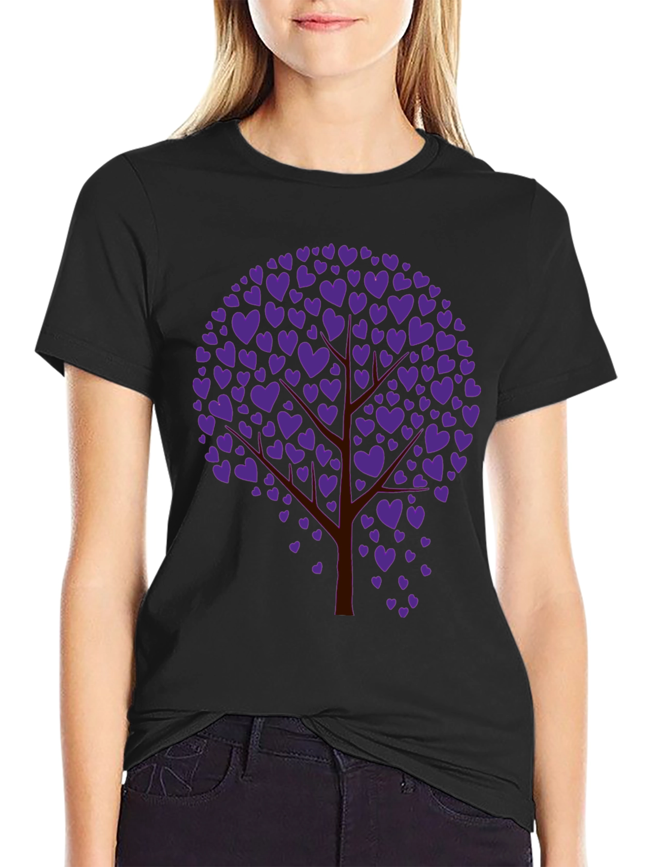 Heart Tree Graphic Tee - Black
