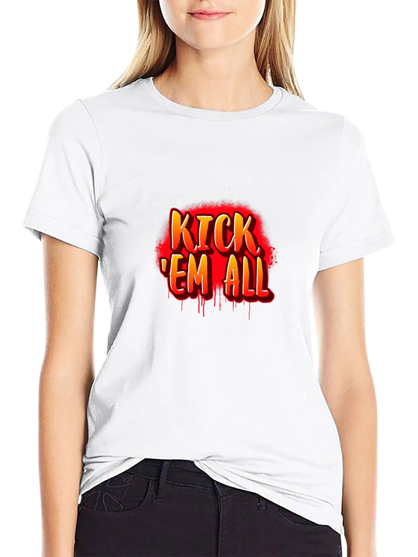 Kick Em All Graphic T-Shirt - Black