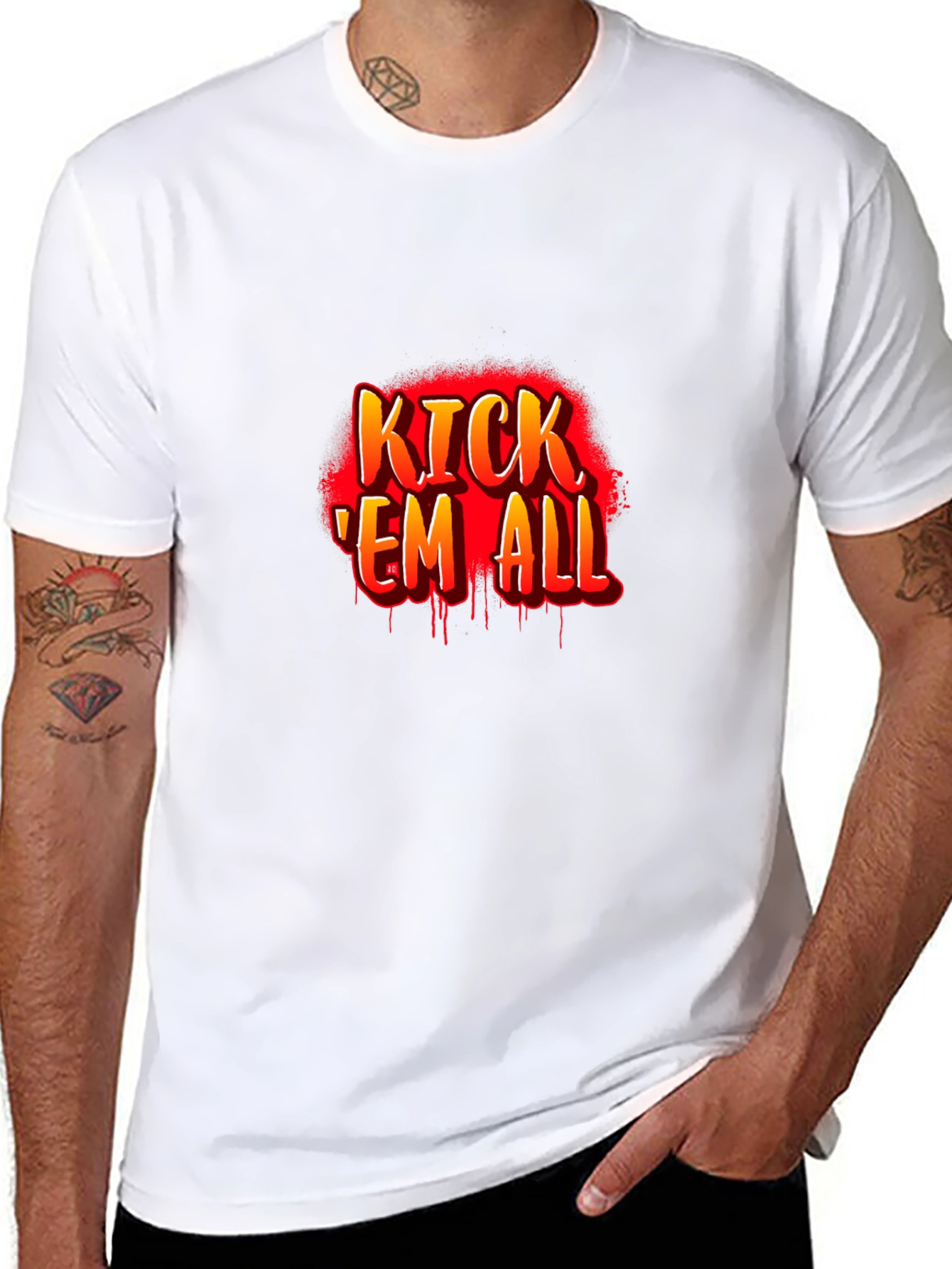 Kick Em All Graphic T-Shirt - Black