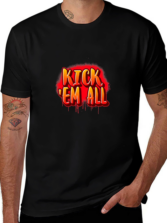 Kick Em All Graphic T-Shirt - Black
