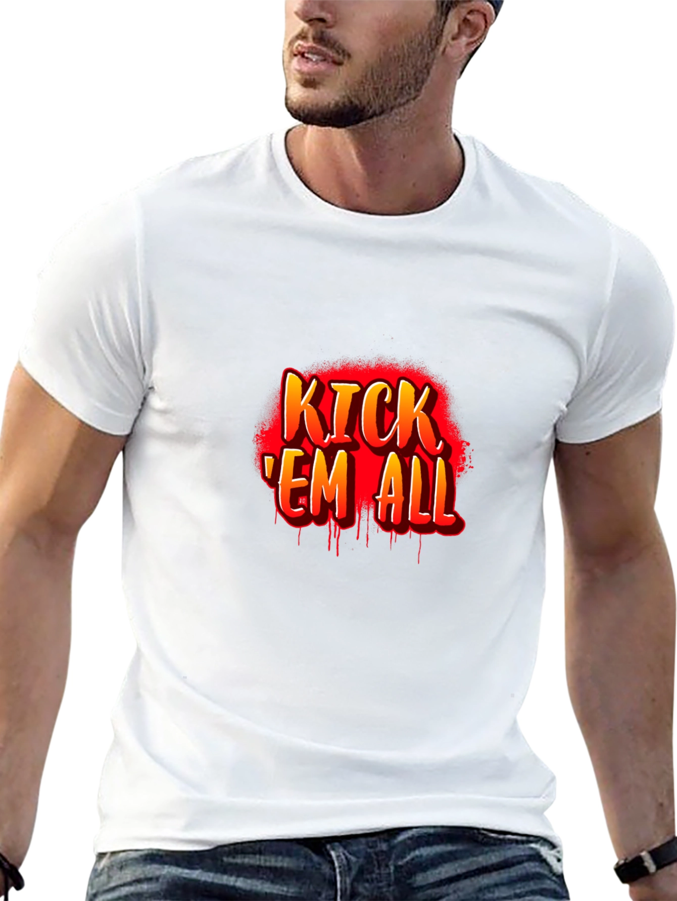 Kick Em All Graphic T-Shirt - Black