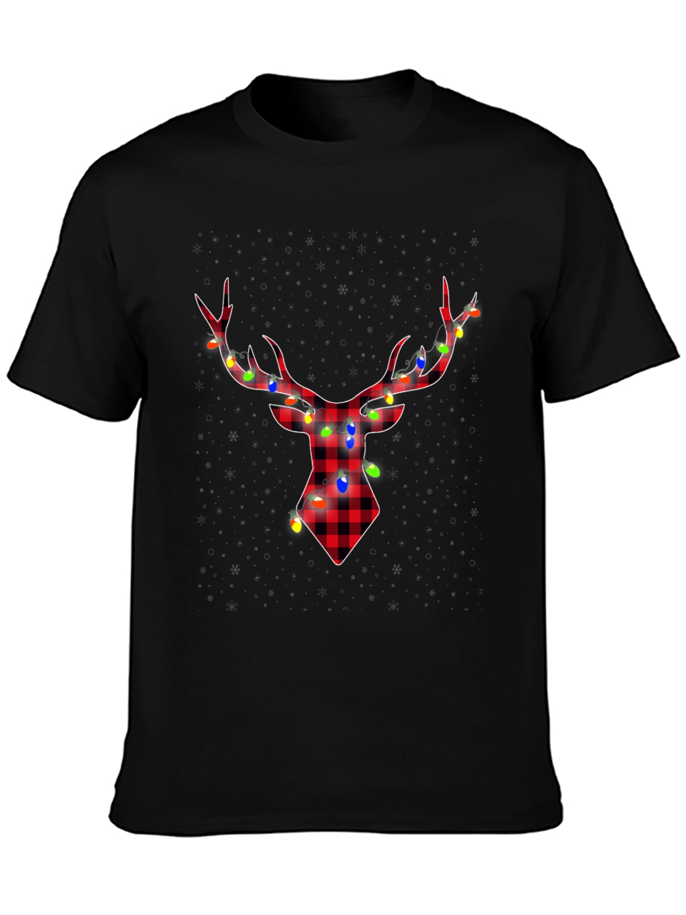 Plaid Deer with Lights Tee