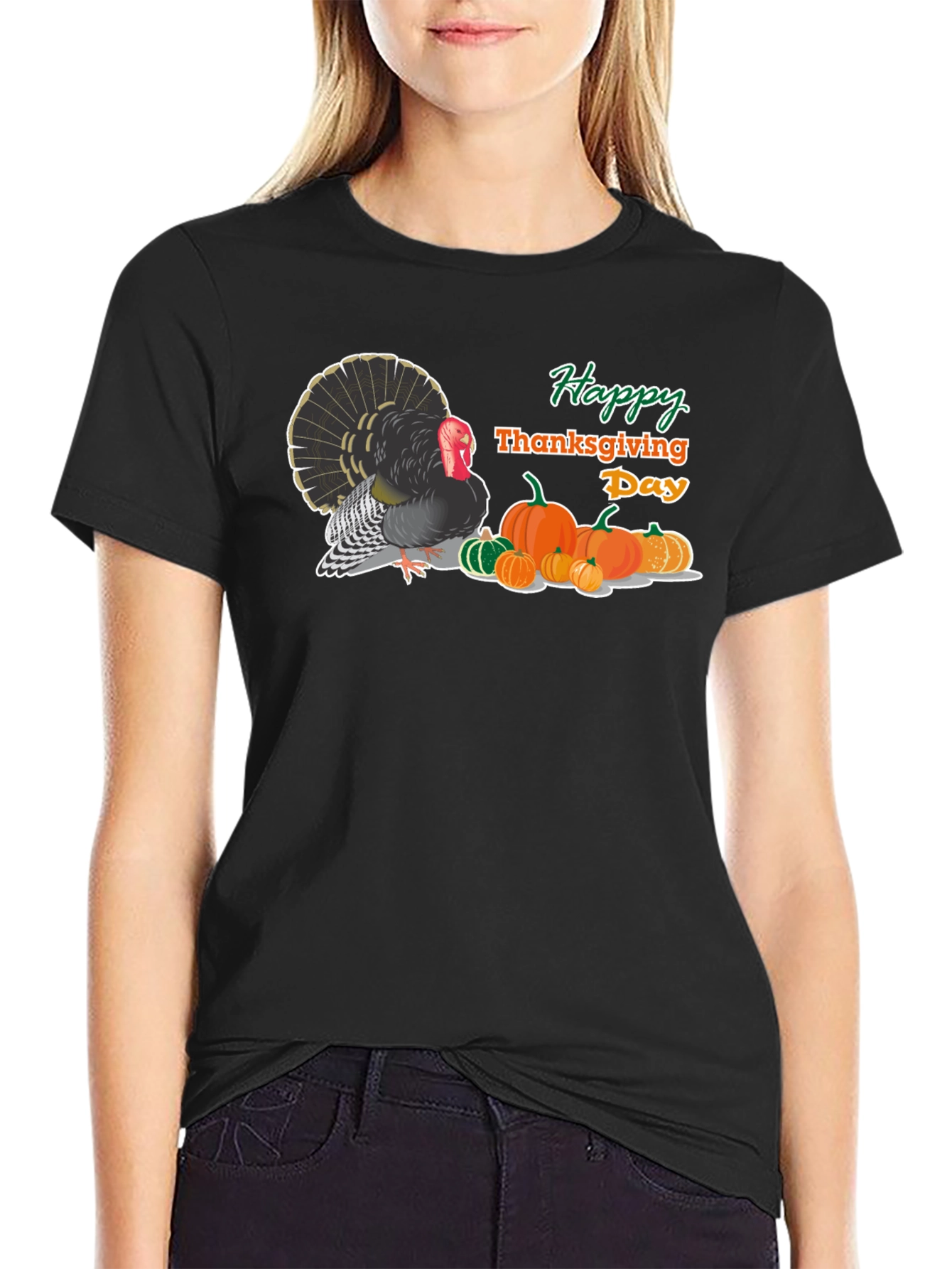 Thanksgiving Turkey & Pumpkins T-Shirt