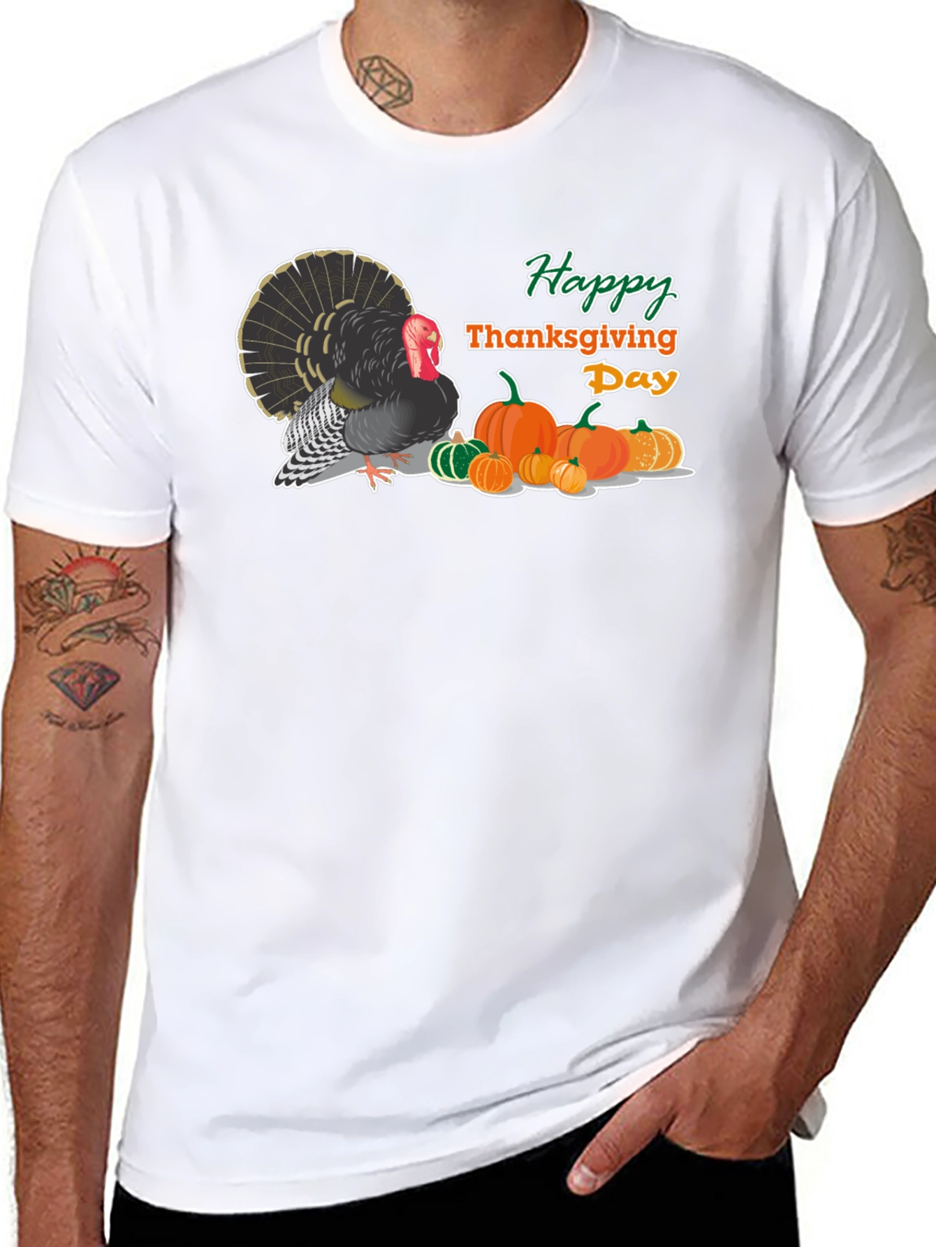 Thanksgiving Turkey & Pumpkins T-Shirt