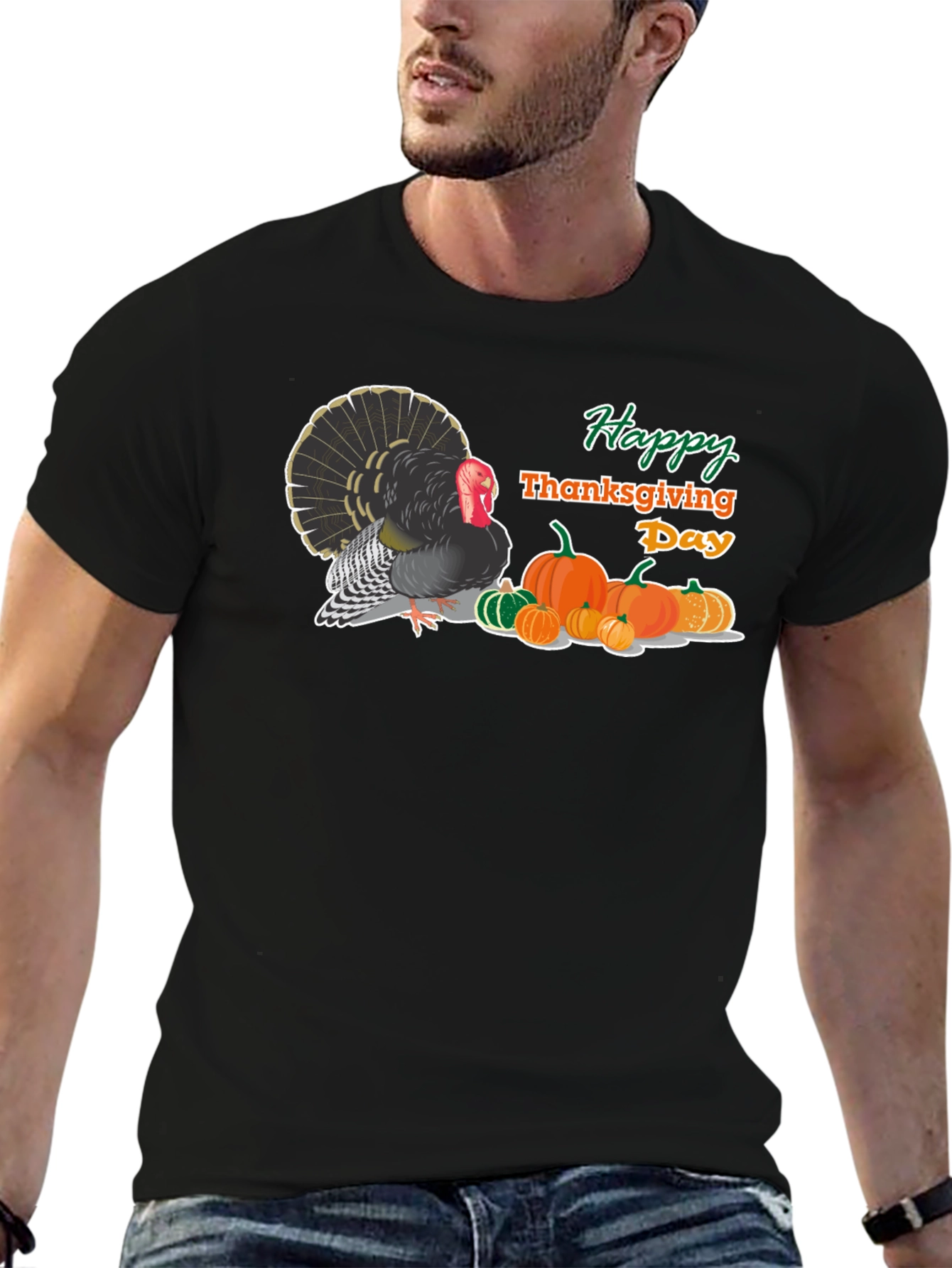 Thanksgiving Turkey & Pumpkins T-Shirt