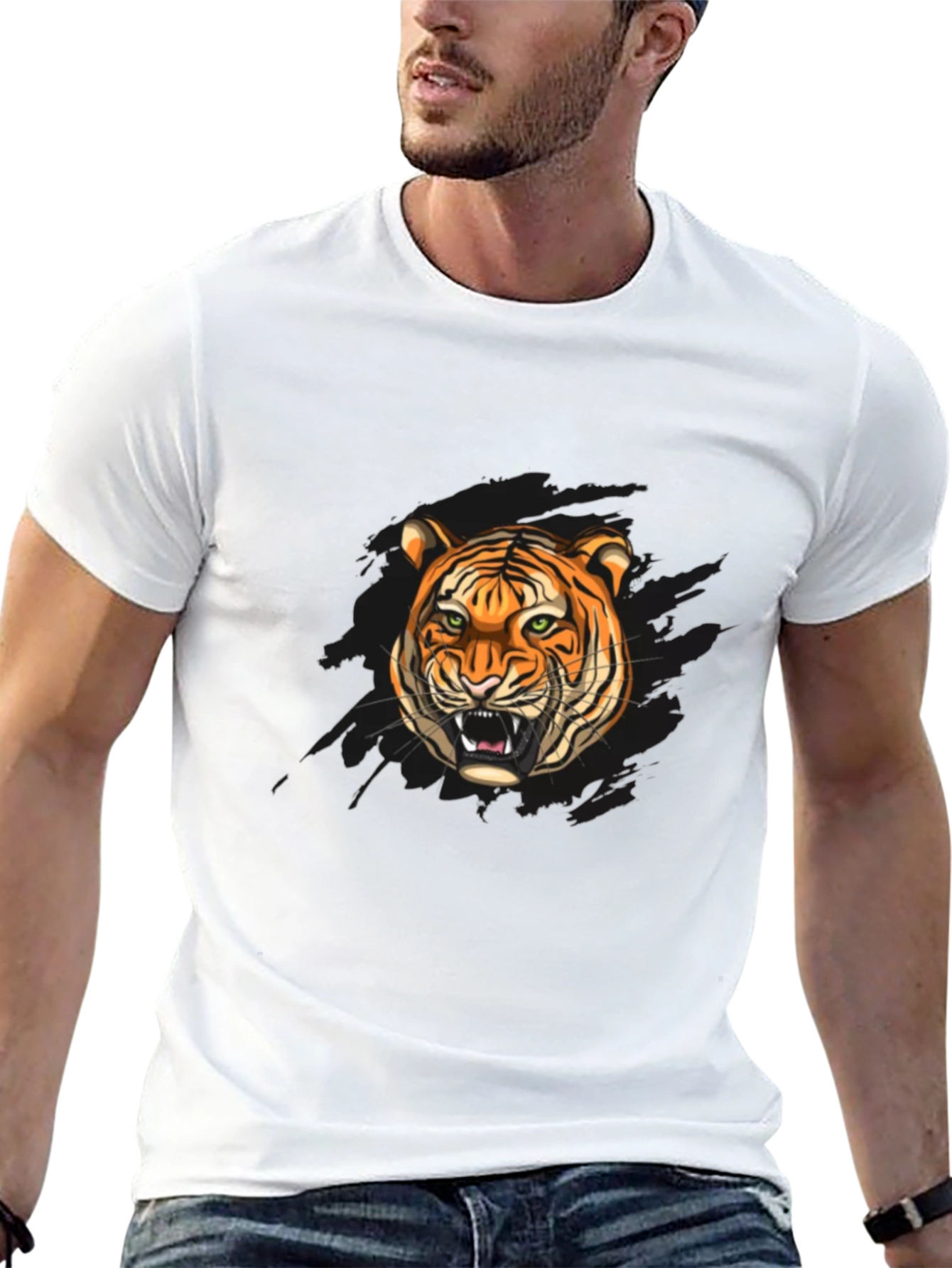 Tiger Graphic Black T-Shirt - Fierce Style!