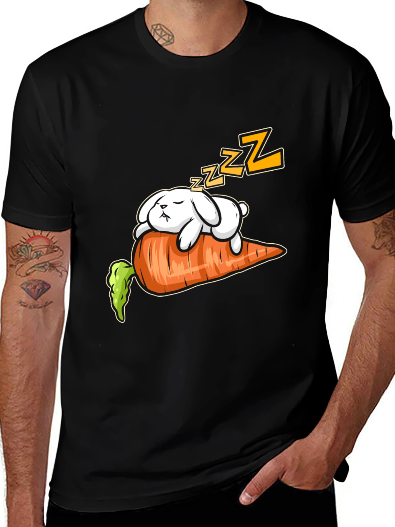 Sleeping Bunny on Carrot Graphic Tee