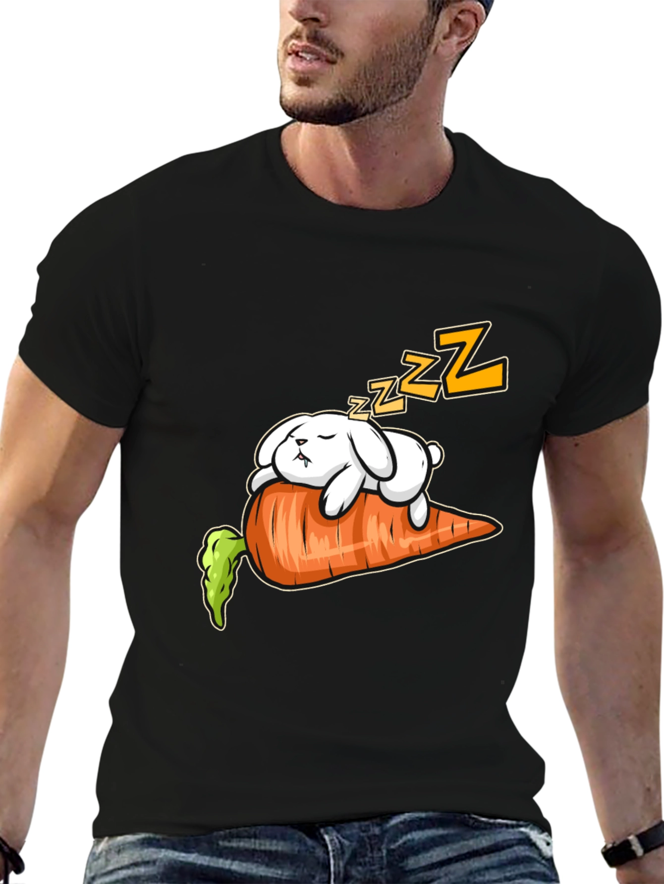 Sleeping Bunny on Carrot Graphic Tee