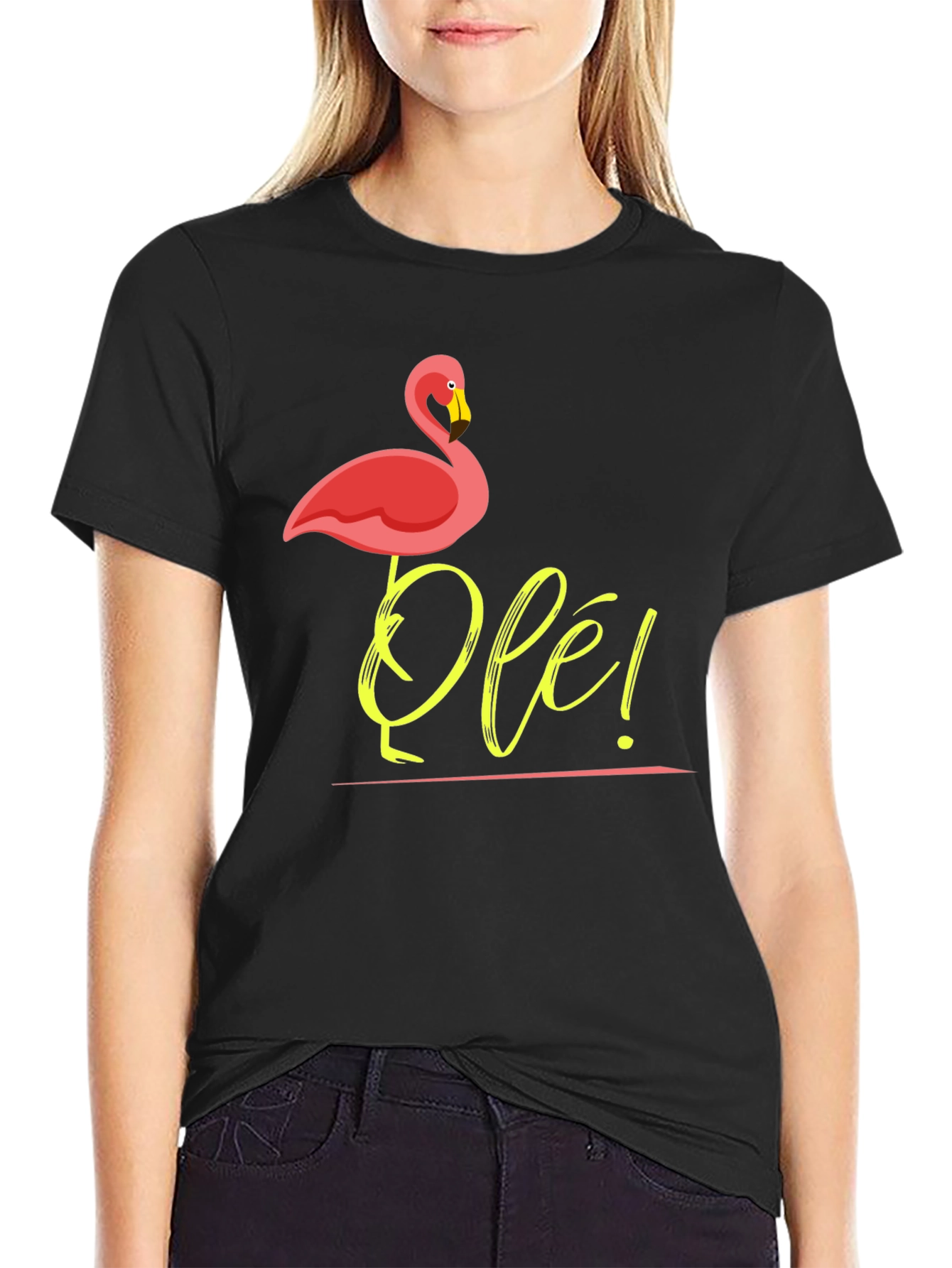 Ole! Flamingo Graphic Tee - Casual Mens T-Shirt