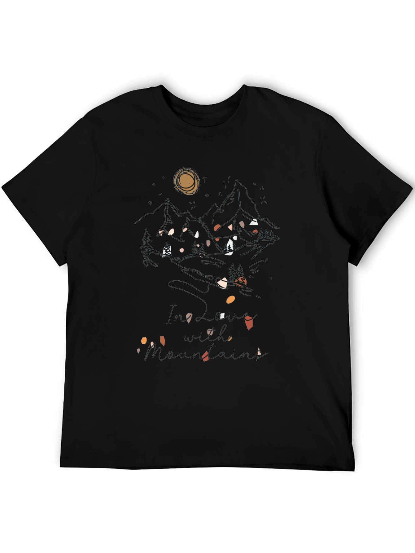 Abstract Print Black T-Shirt