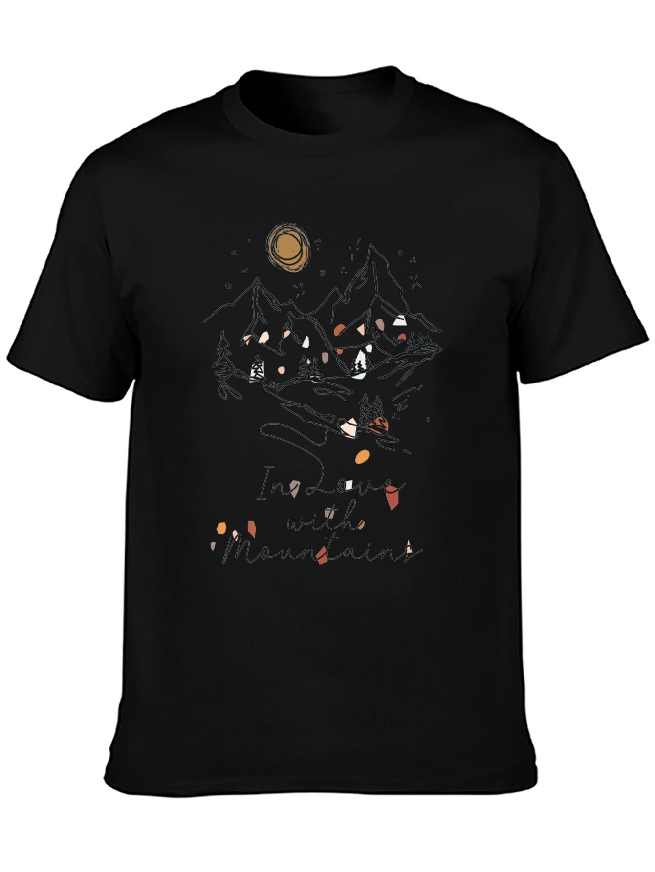 Abstract Print Black T-Shirt