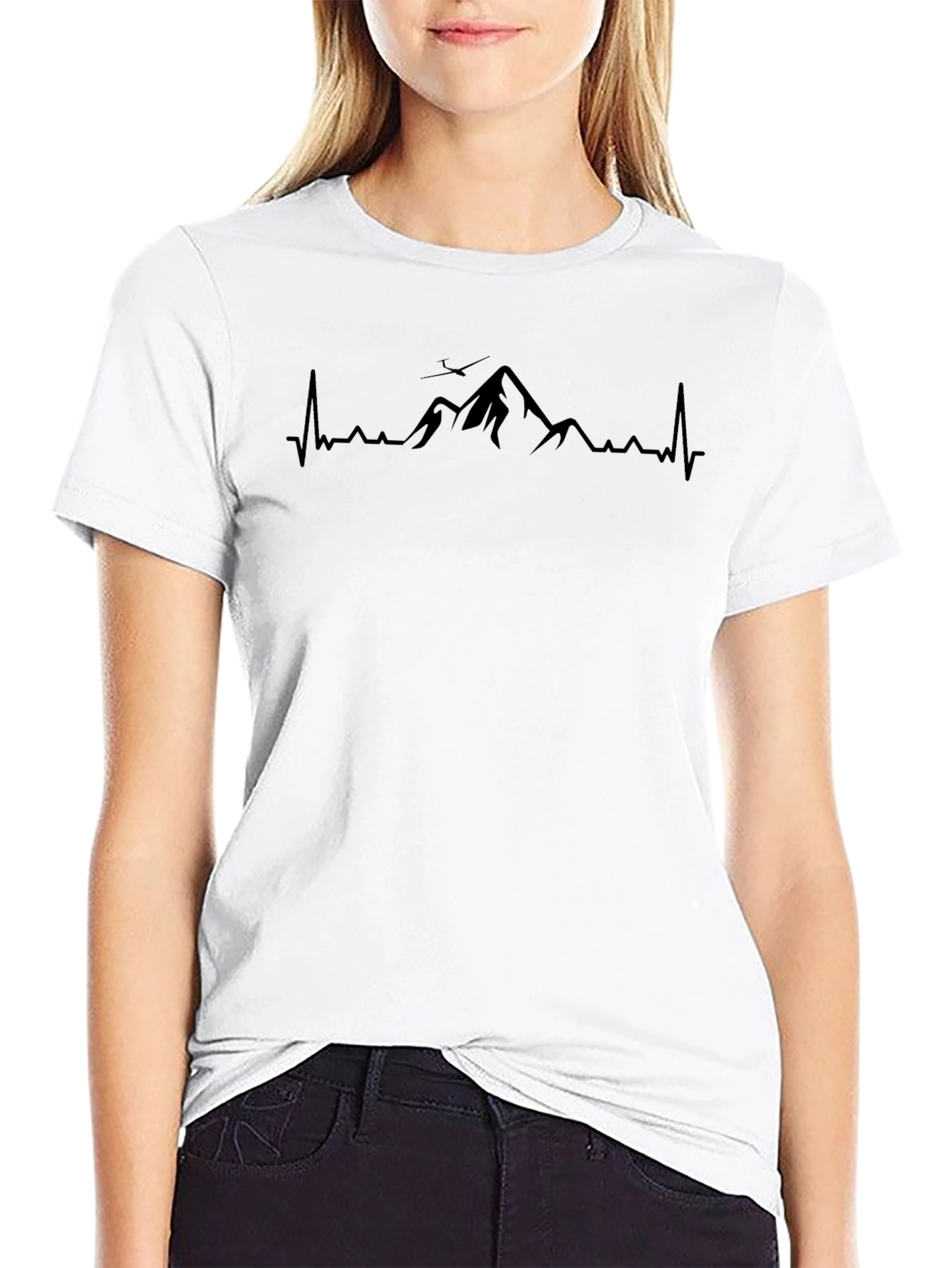 Mountain Heartbeat Graphic Tee - Black
