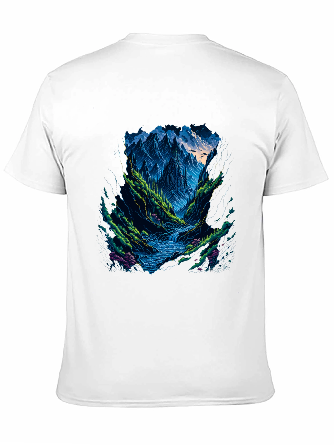 Mountain Stream Graphic Tee - Black