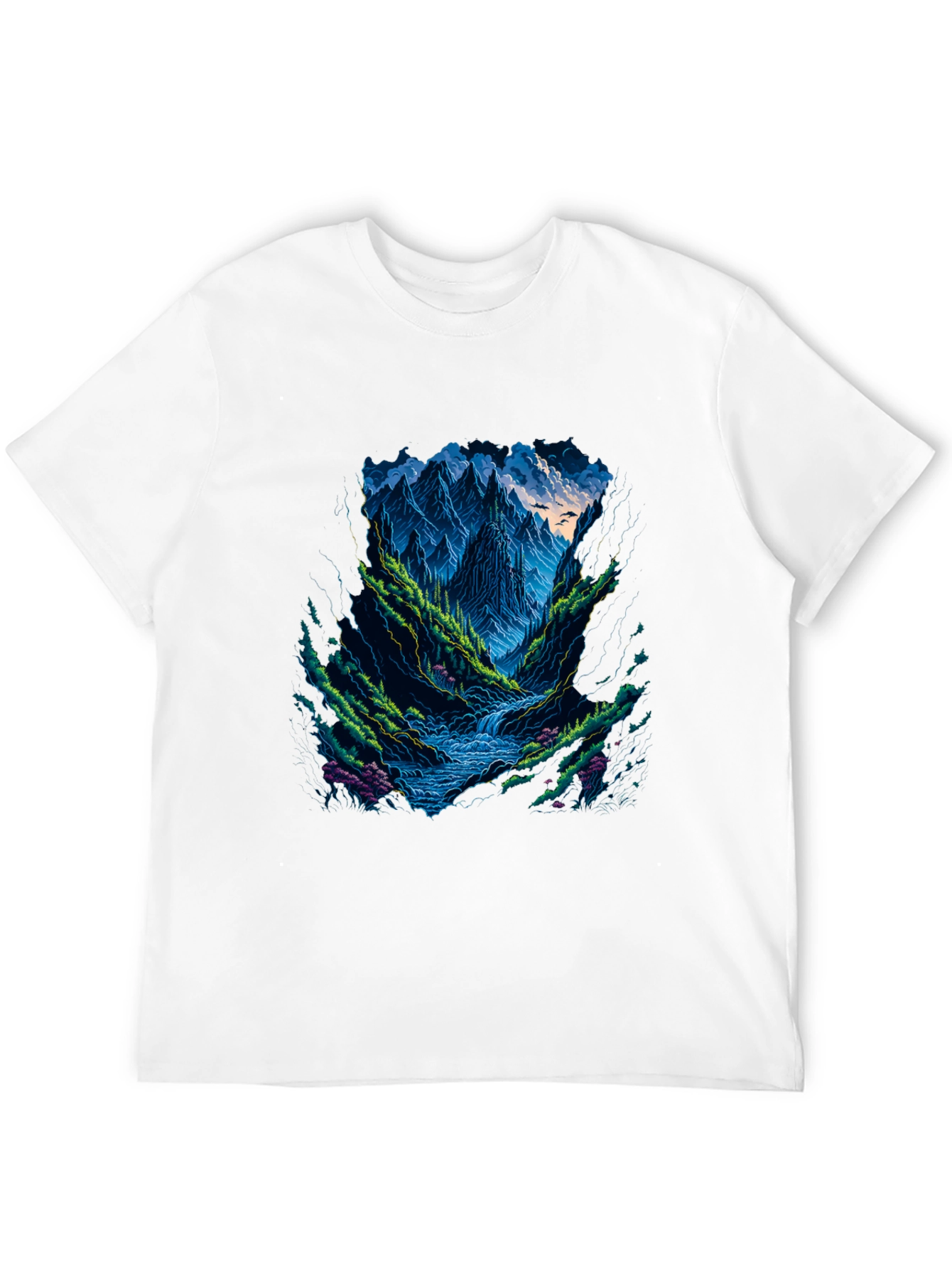 Mountain Stream Graphic Tee - Black