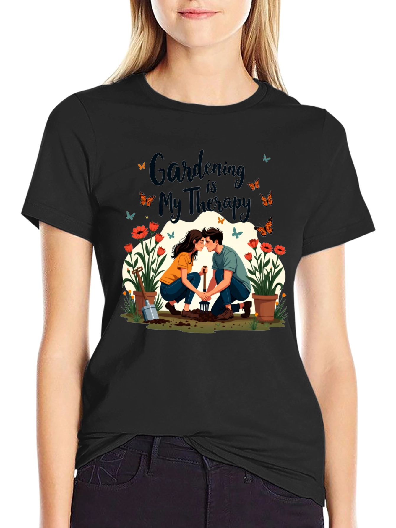 Gardening is My Therapy Graphic T-Shirt