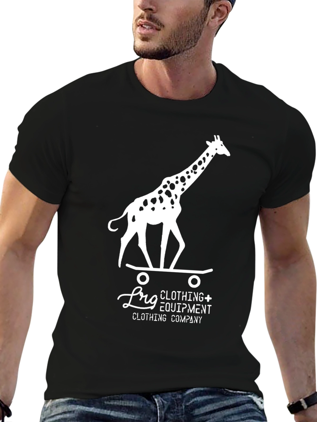 Cool Giraffe Skateboard Graphic Tee