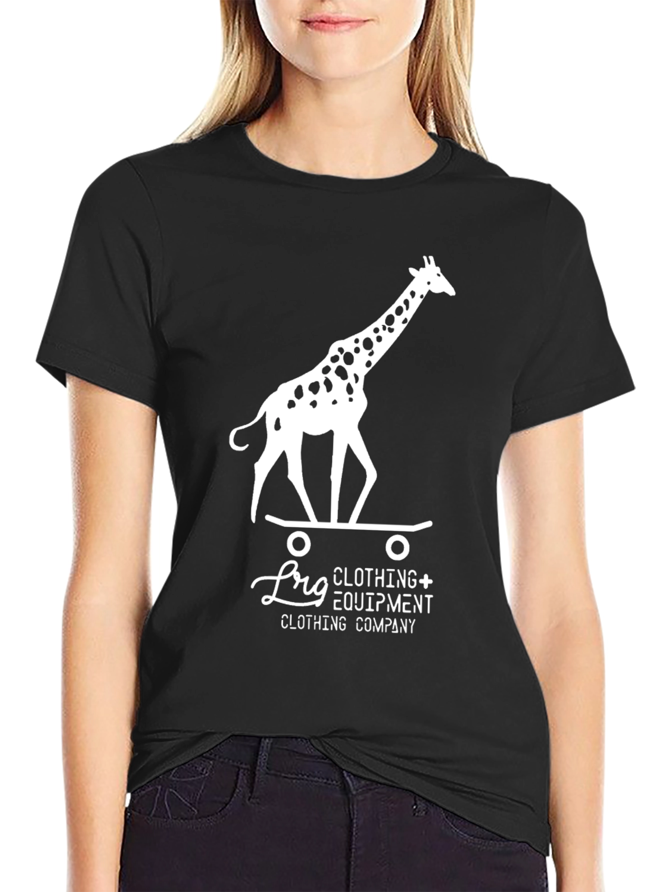 Cool Giraffe Skateboard Graphic Tee
